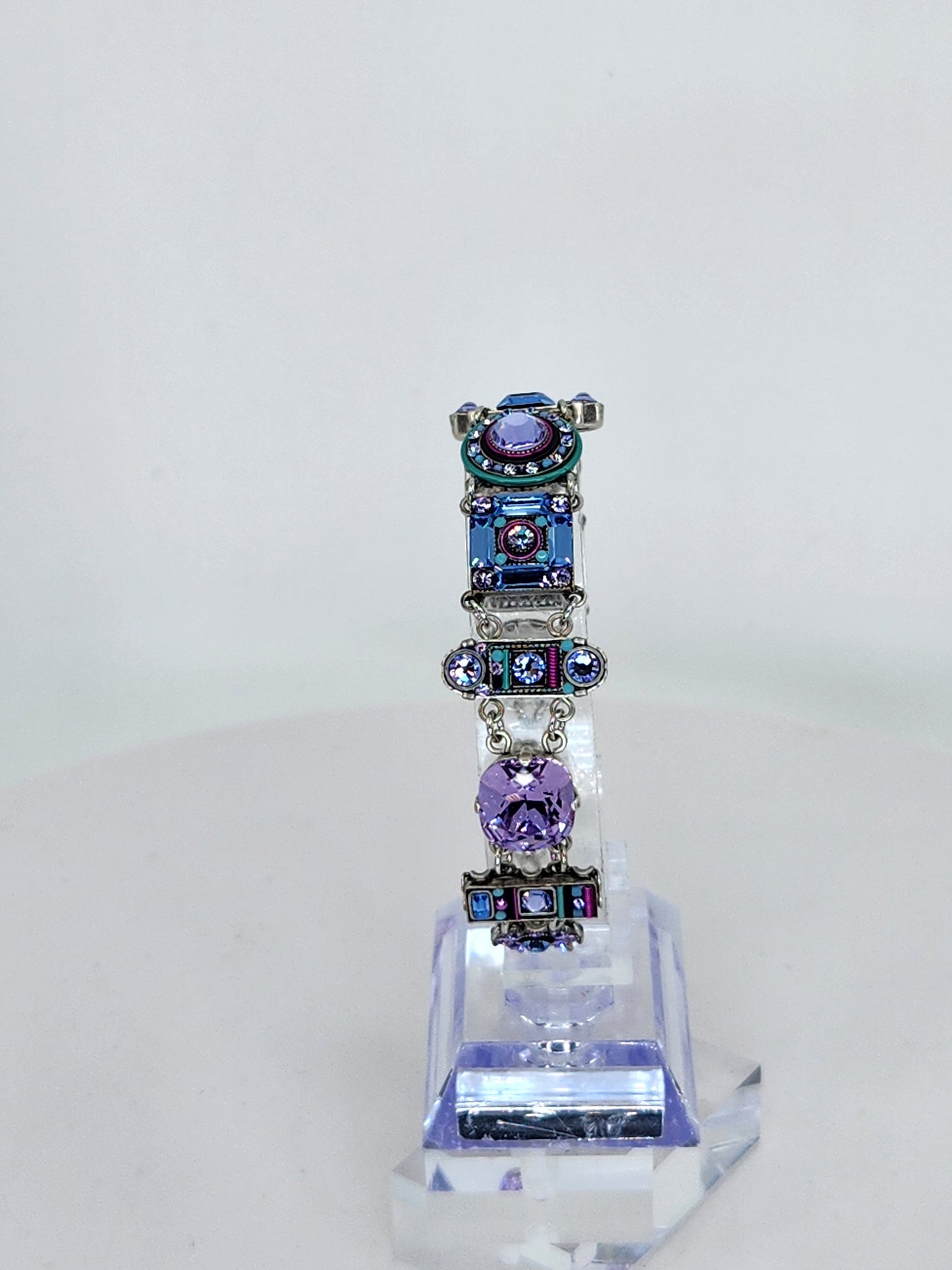 Firefly - Blue and Lavender Mosaic Bracelet with Swarovski Crystals