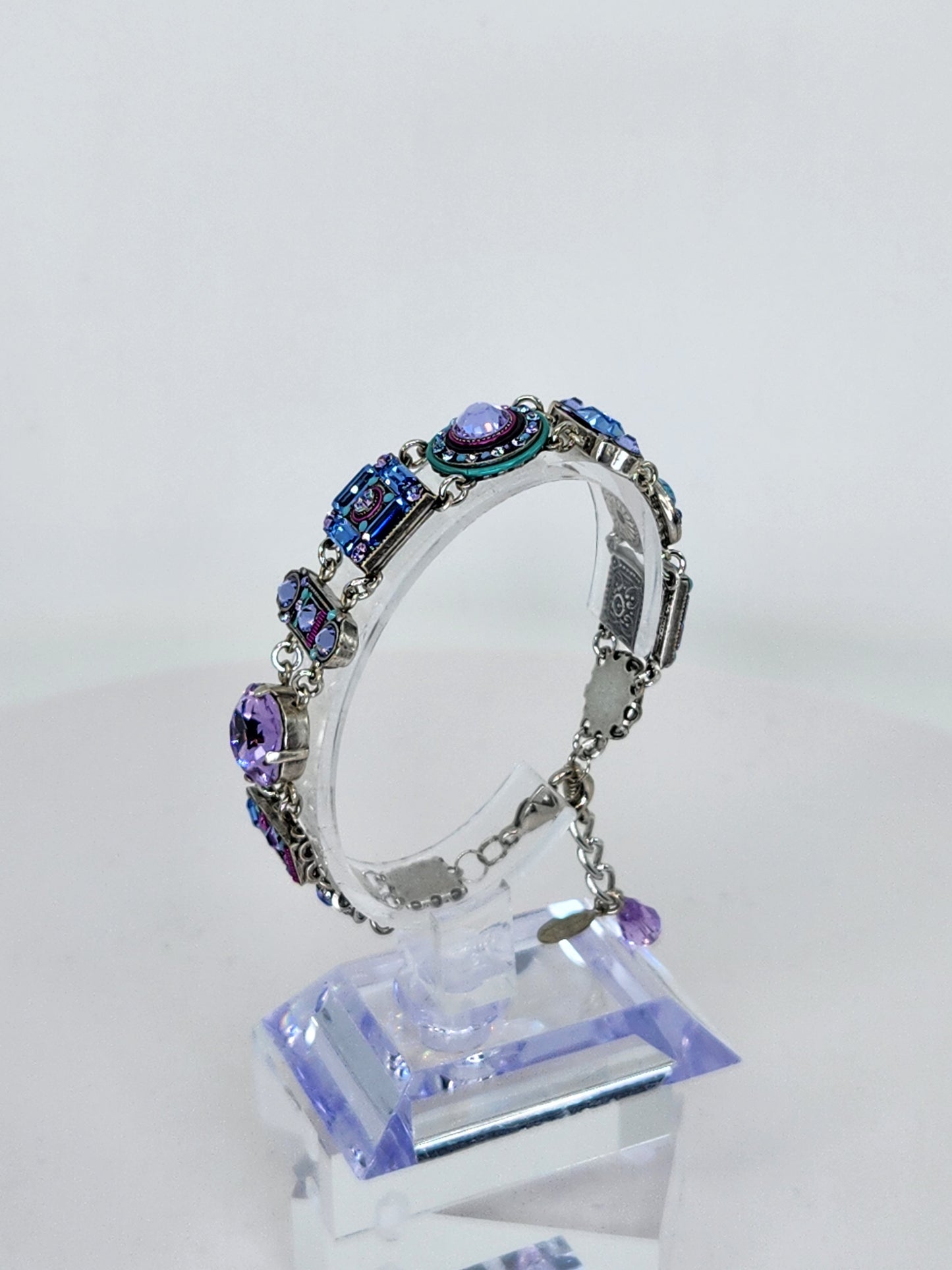 Firefly - Blue and Lavender Mosaic Bracelet with Swarovski Crystals
