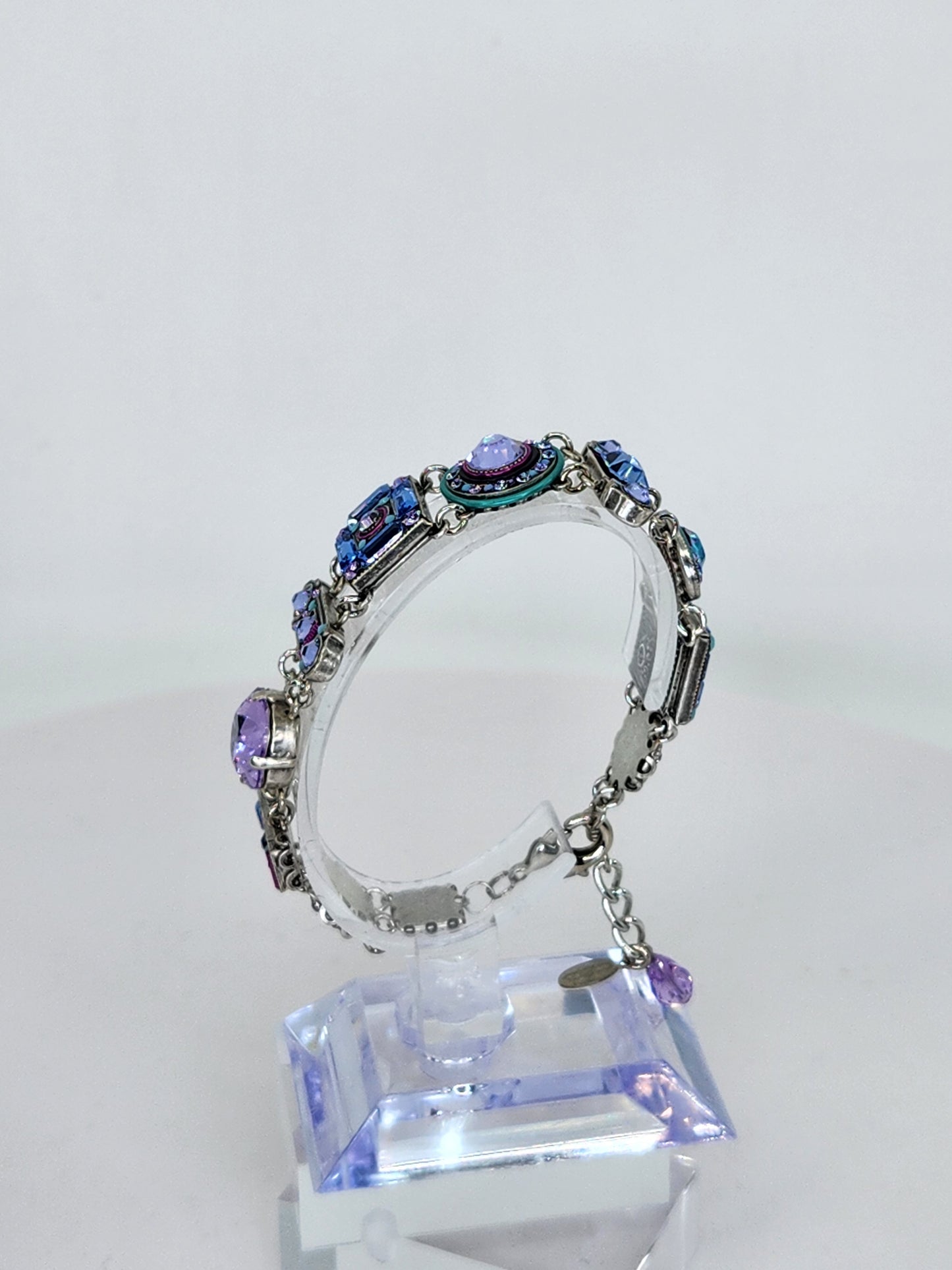 Firefly - Blue and Lavender Mosaic Bracelet with Swarovski Crystals
