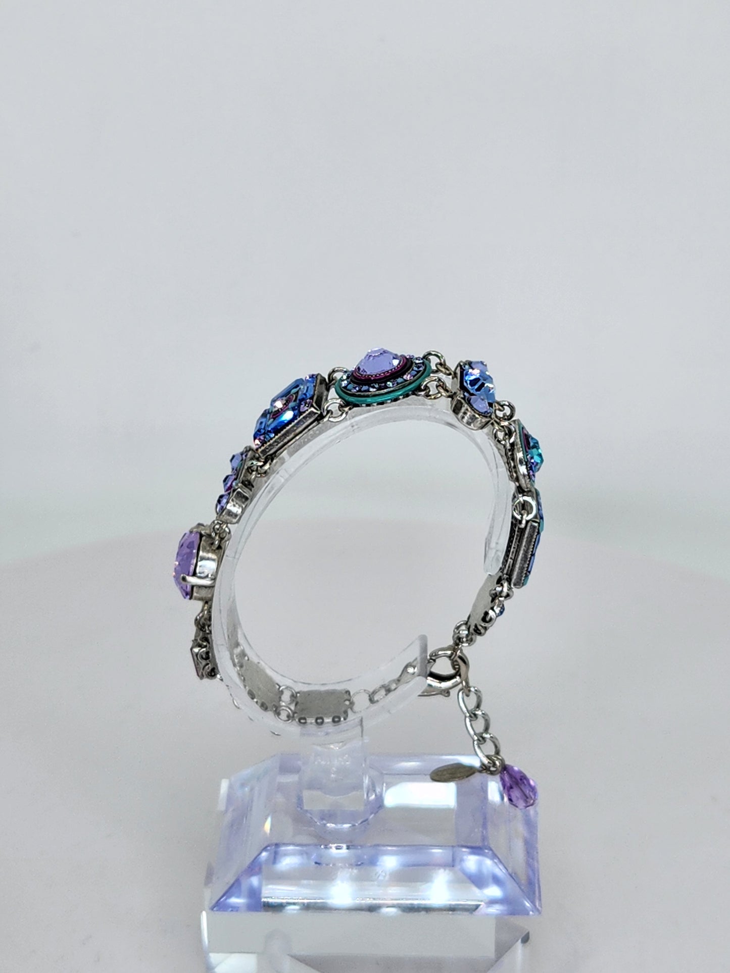 Firefly - Blue and Lavender Mosaic Bracelet with Swarovski Crystals