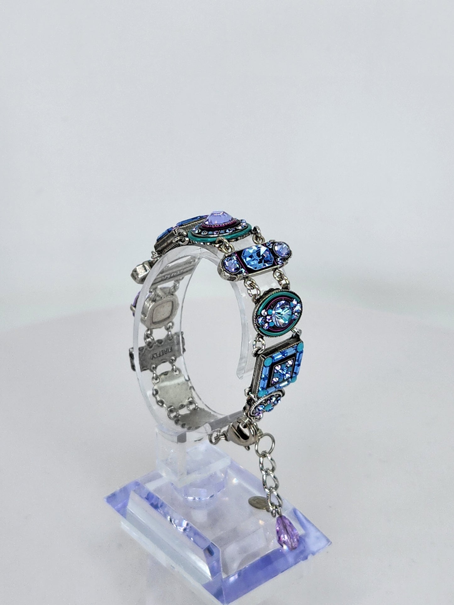 Firefly - Blue and Lavender Mosaic Bracelet with Swarovski Crystals
