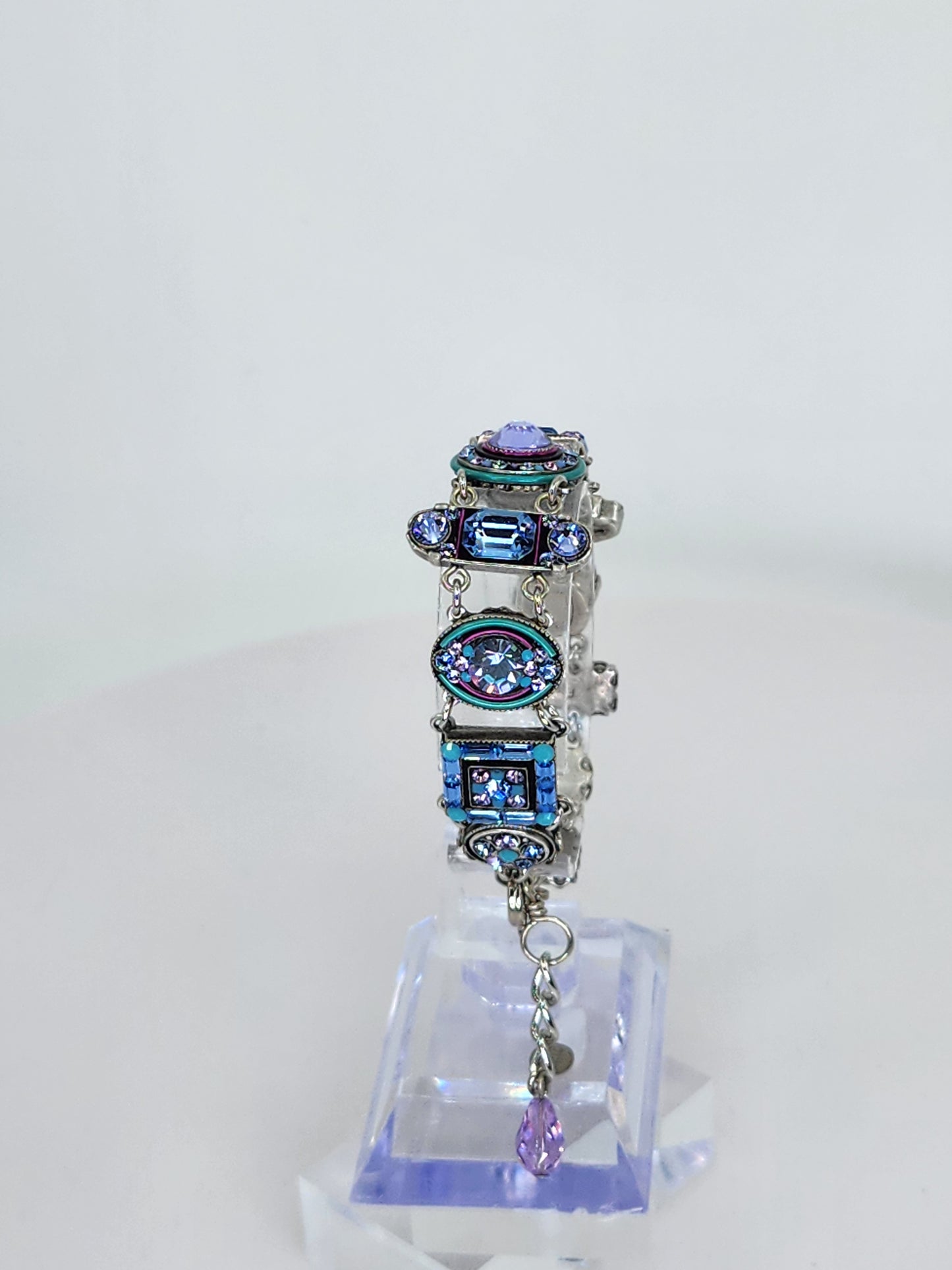 Firefly - Blue and Lavender Mosaic Bracelet with Swarovski Crystals