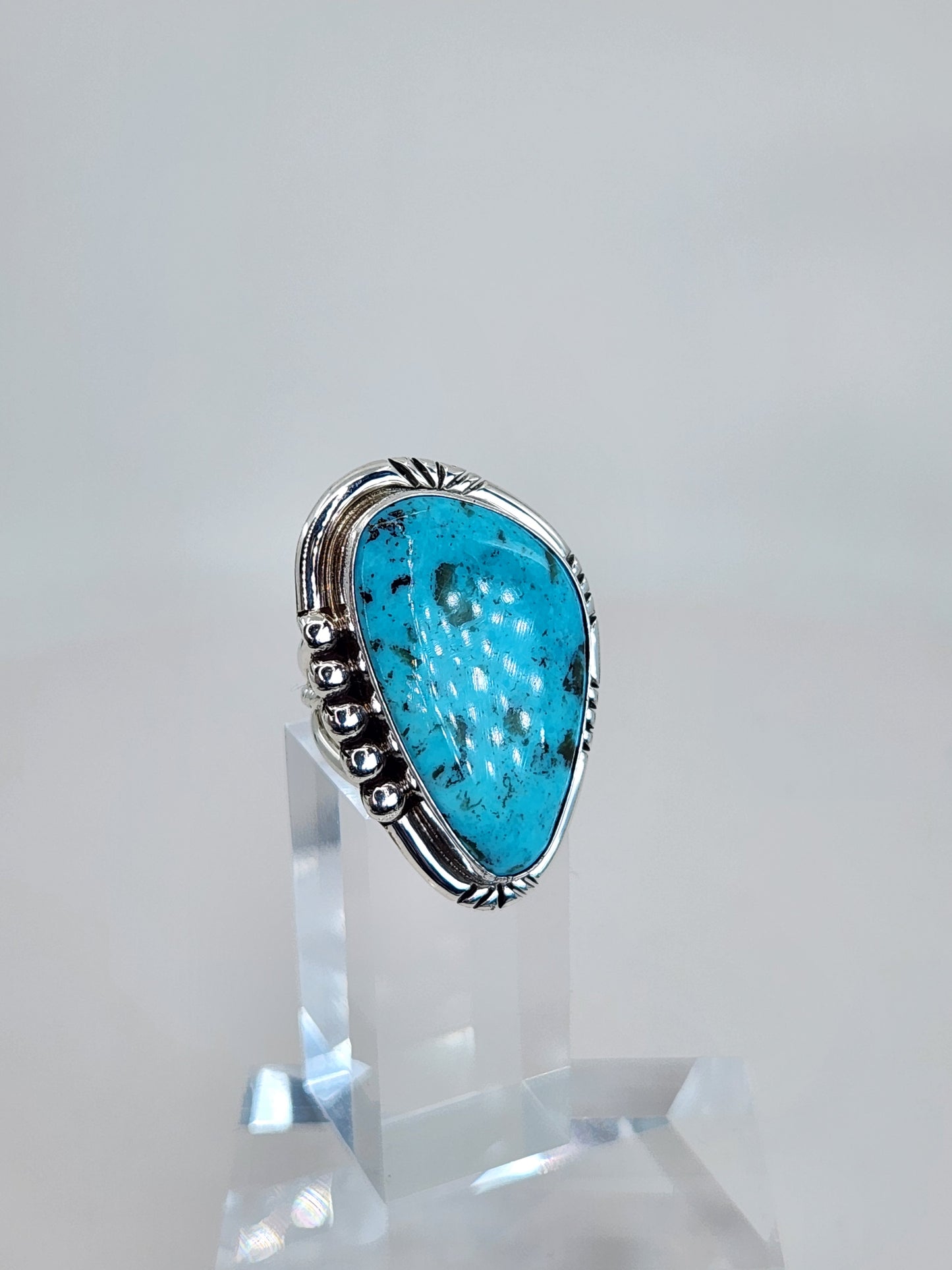 Desert Treasure: Turquoise Ring Set in Sterling Silver