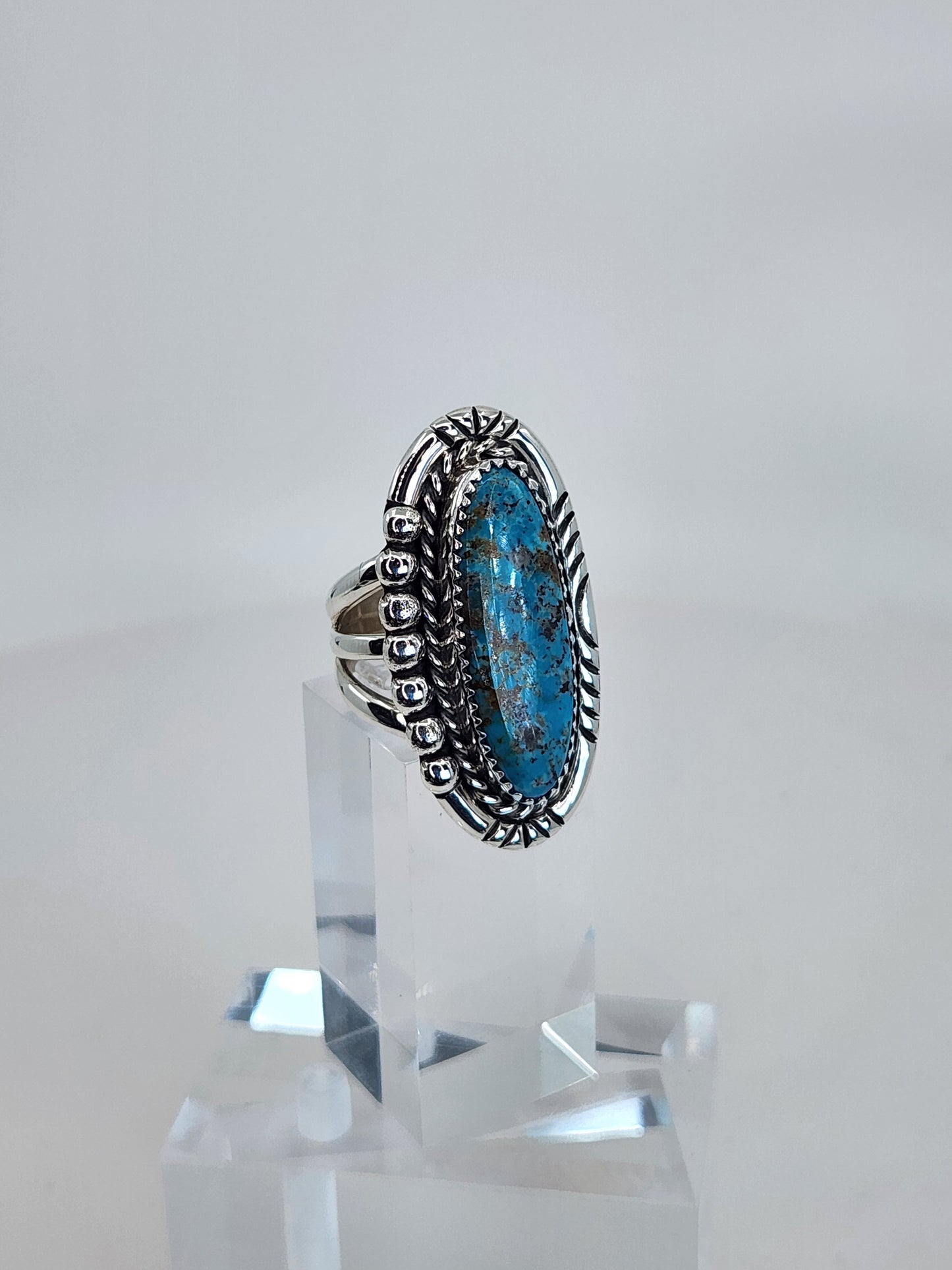 Desert Treasure: Turquoise Ring Set in Sterling Silver