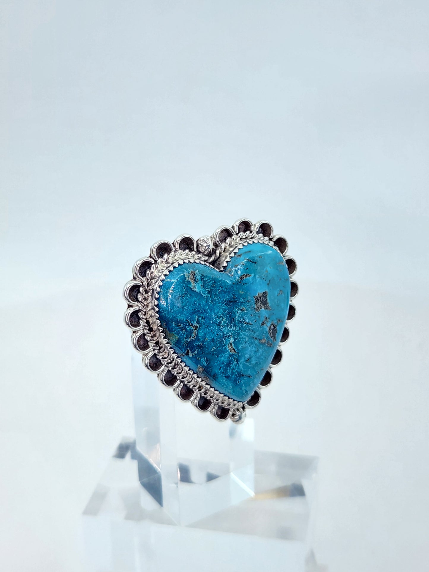 Desert Treasure: Turquoise Heart Ring Set in Sterling Silver