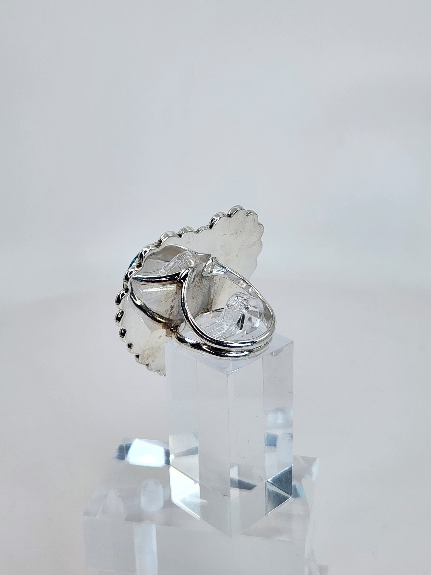 Desert Treasure: Turquoise Heart Ring Set in Sterling Silver