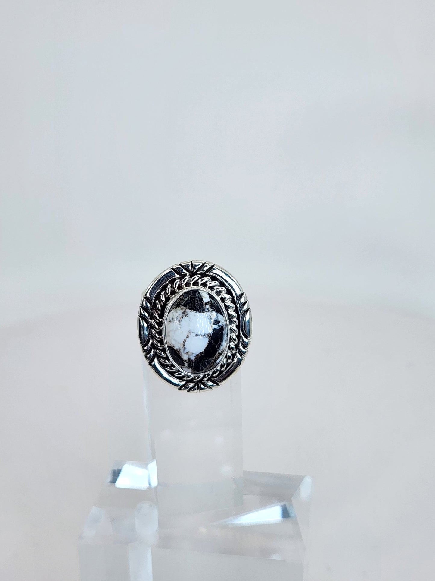 Desert Treasure: White Buffalo Turquoise Ring Set in Sterling Silver