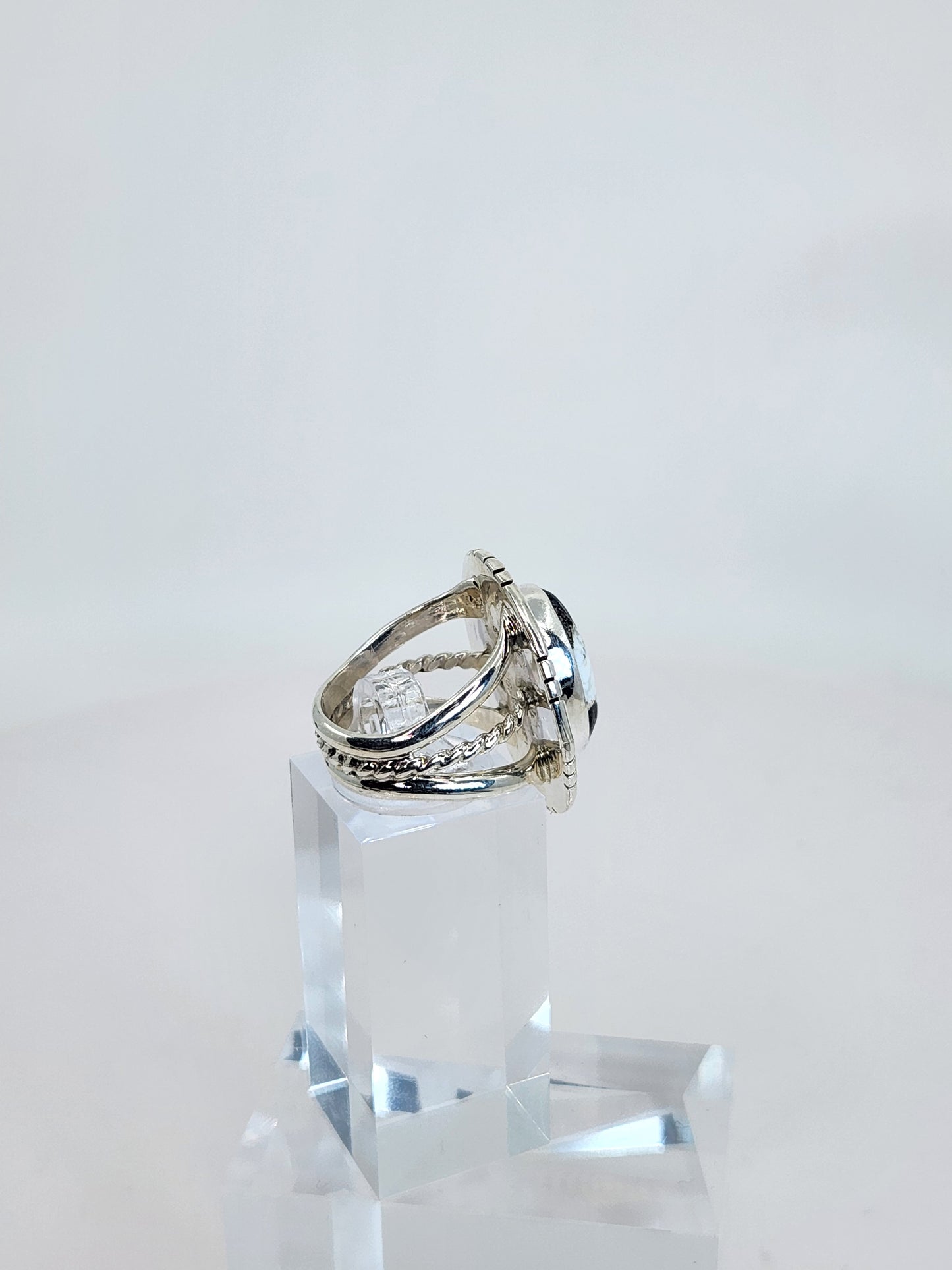 Desert Treasure: White Buffalo Turquoise Ring Set in Sterling Silver