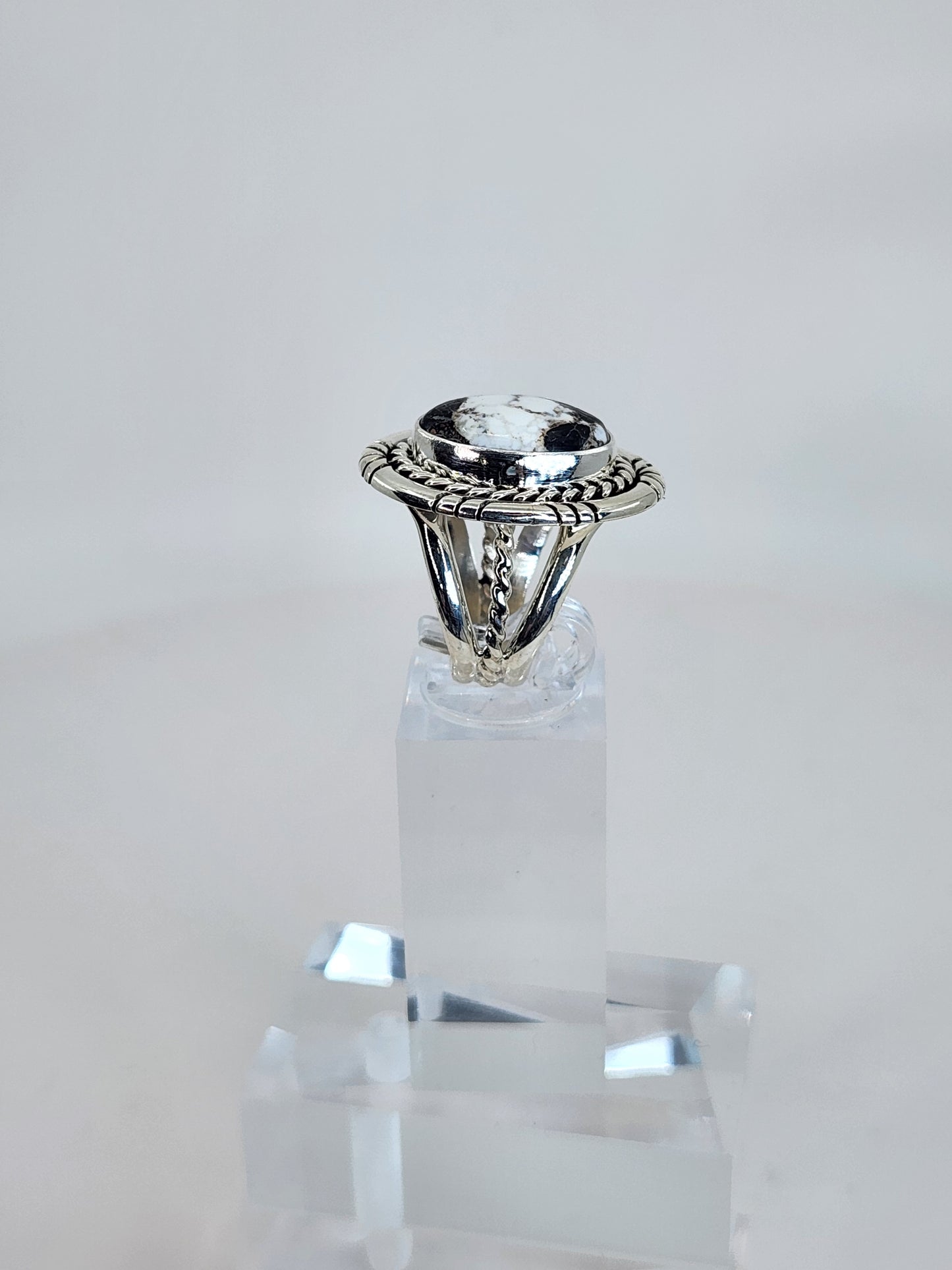 Desert Treasure: White Buffalo Turquoise Ring Set in Sterling Silver