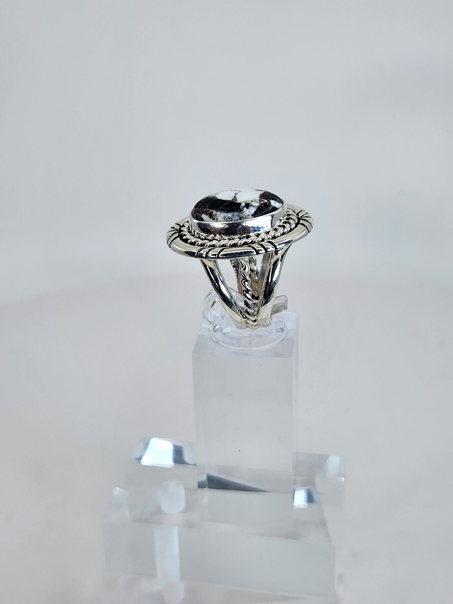 Desert Treasure: White Buffalo Turquoise Ring Set in Sterling Silver