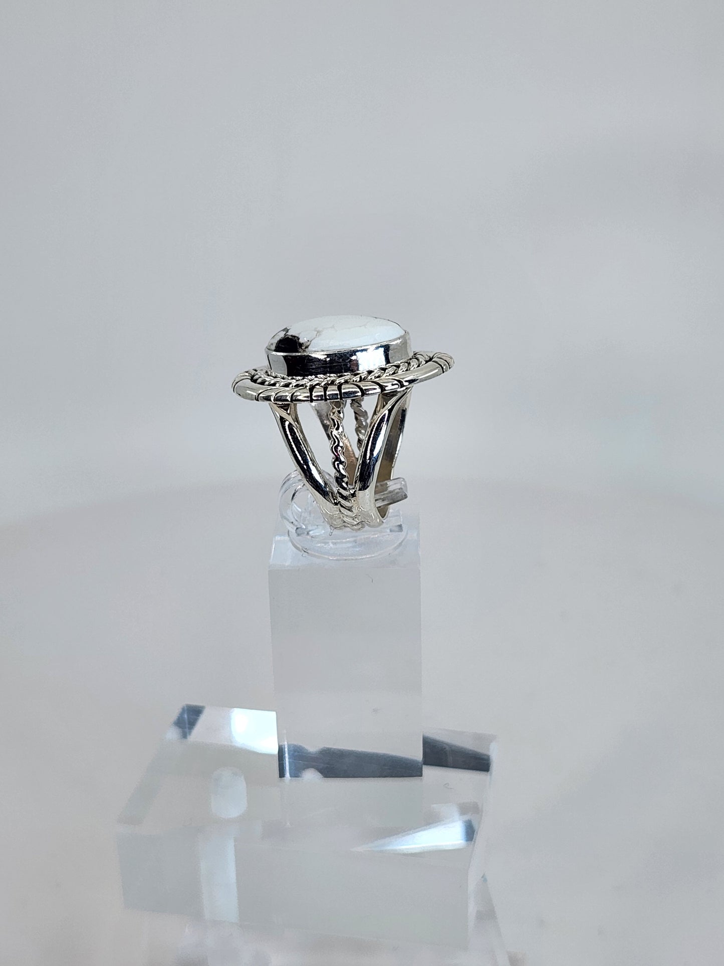 Desert Treasure: White Buffalo Turquoise Ring Set in Sterling Silver
