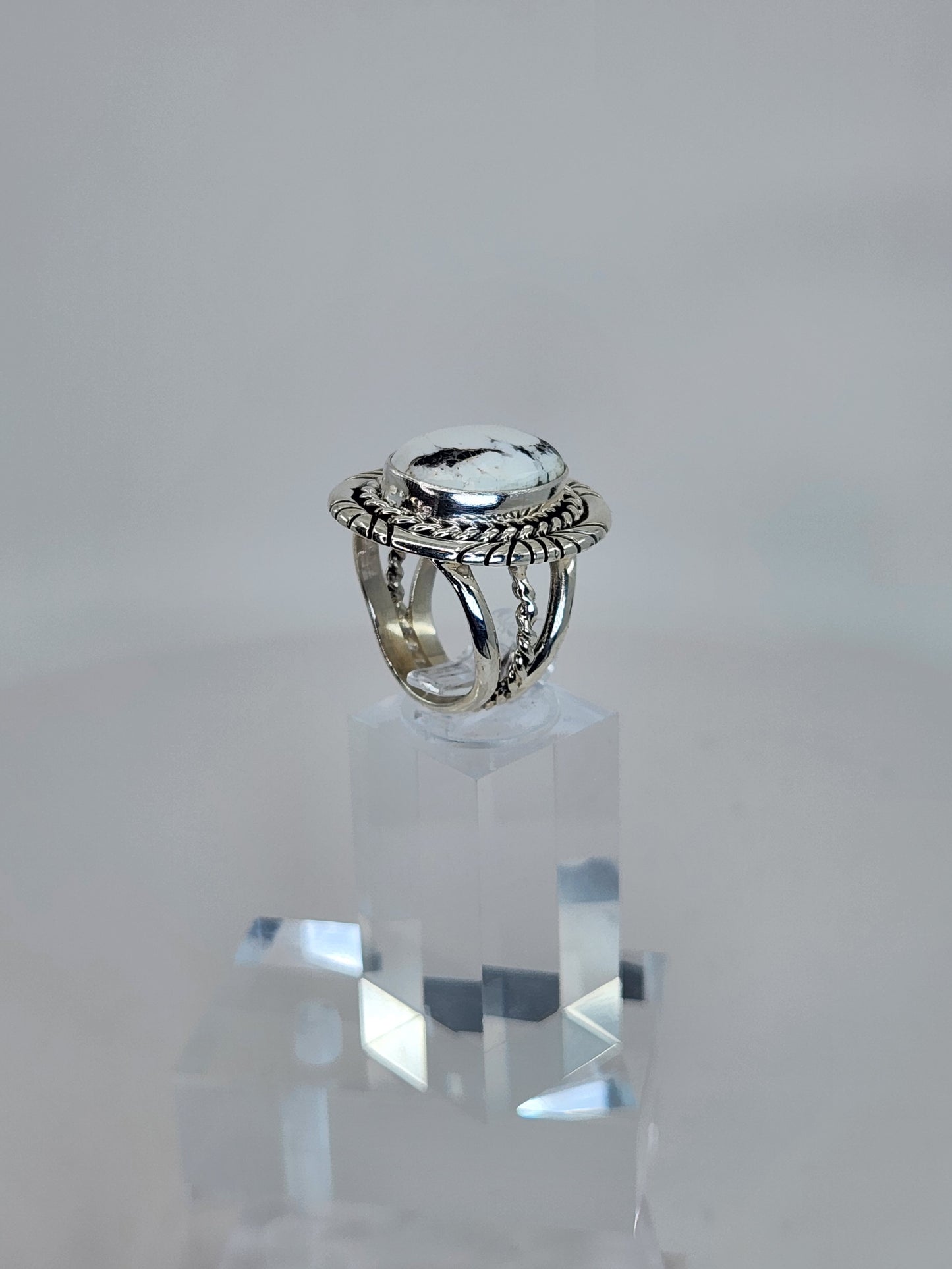Desert Treasure: White Buffalo Turquoise Ring Set in Sterling Silver