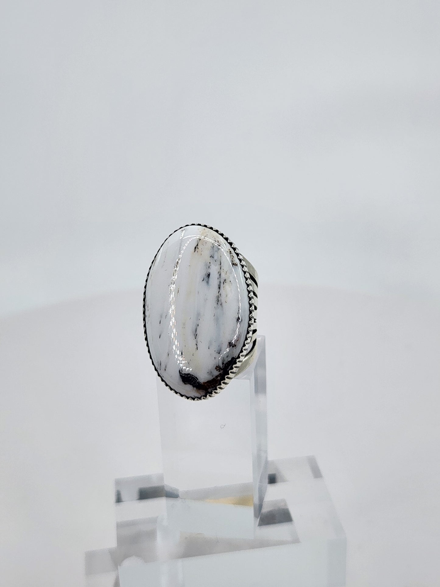 Desert Treasure: White Buffalo Turquoise Ring Set in Sterling Silver