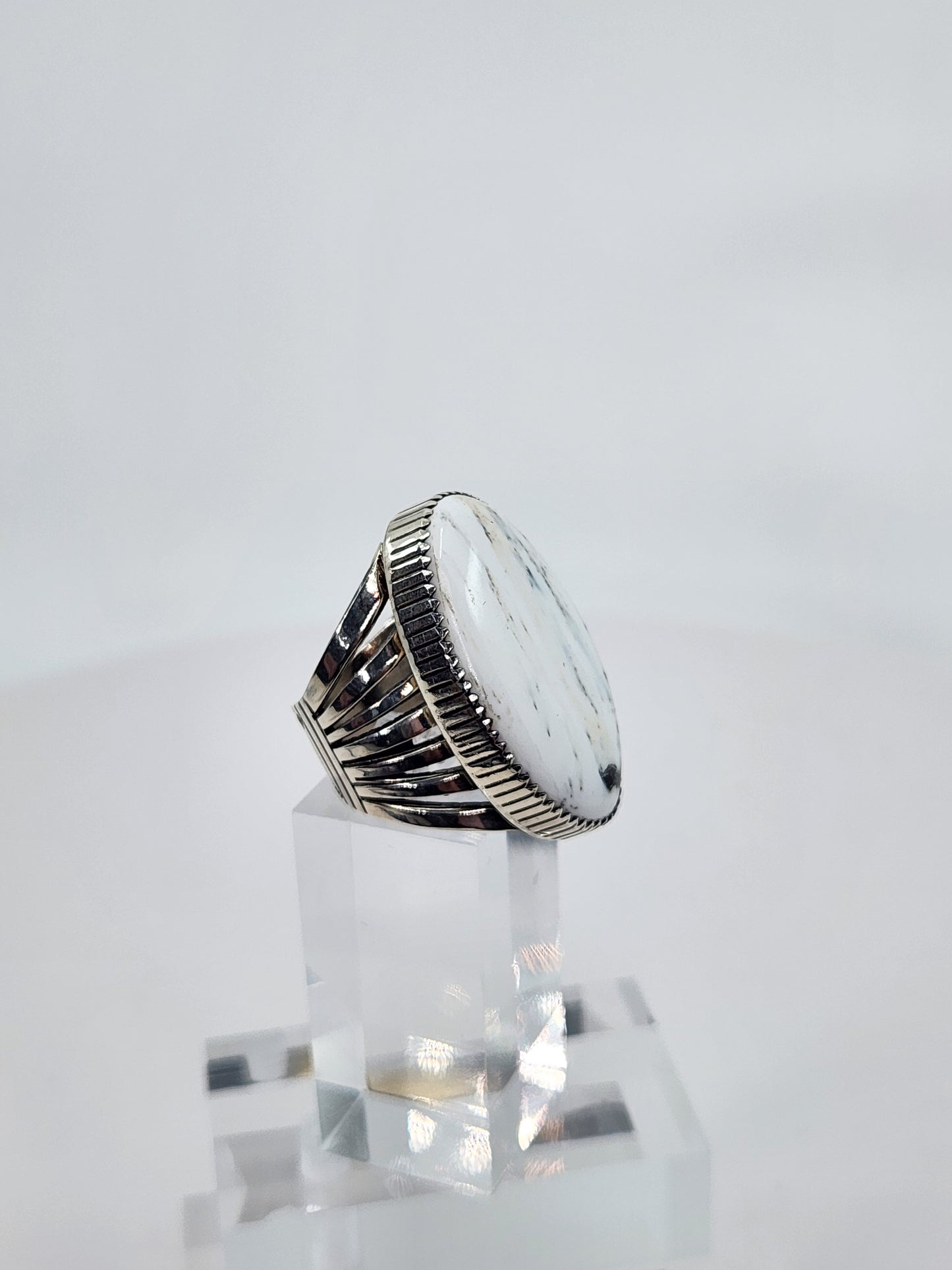 Desert Treasure: White Buffalo Turquoise Ring Set in Sterling Silver
