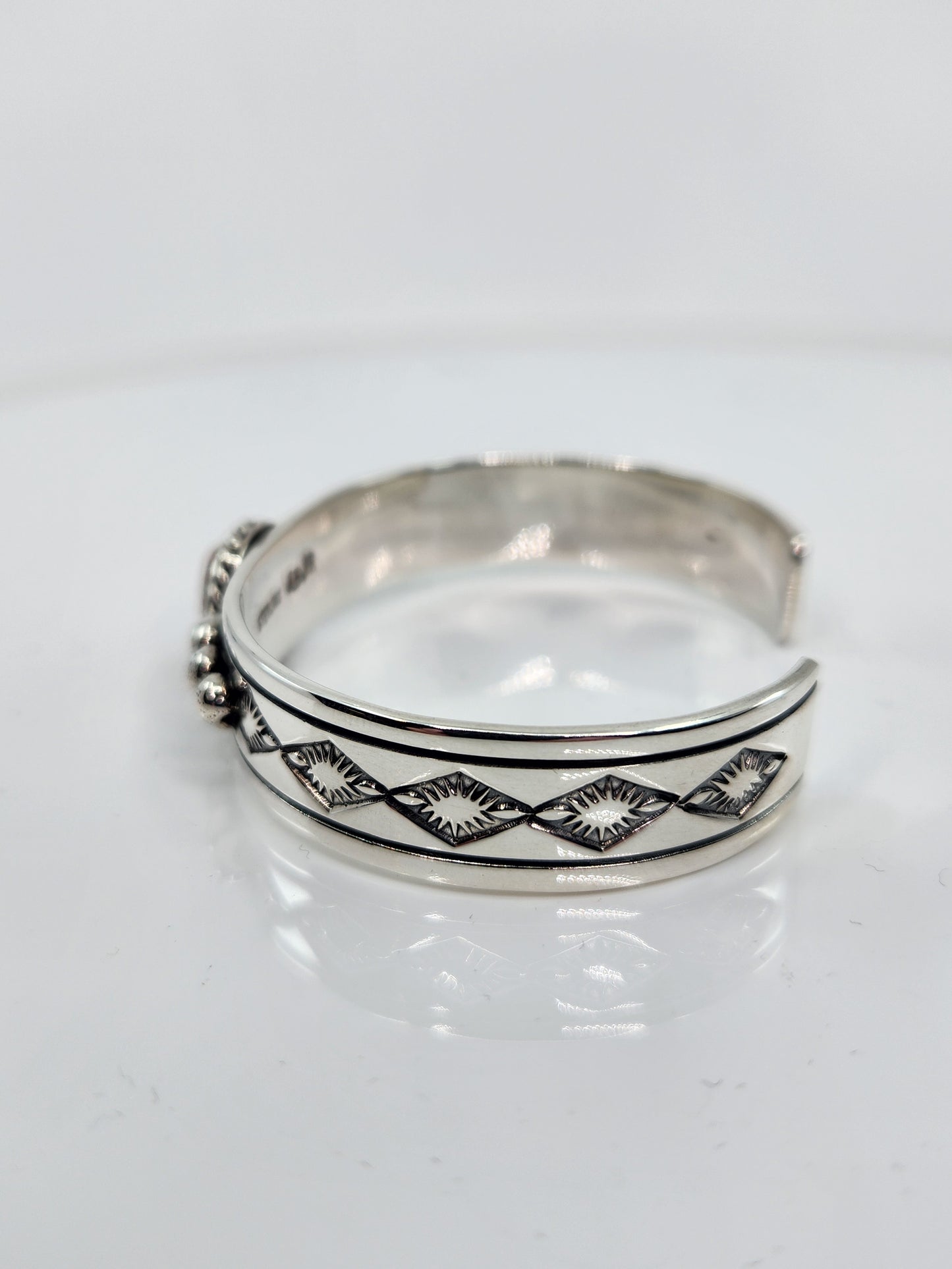 Desert Treasure: Red Coral Cuff, set in Sterling Silver