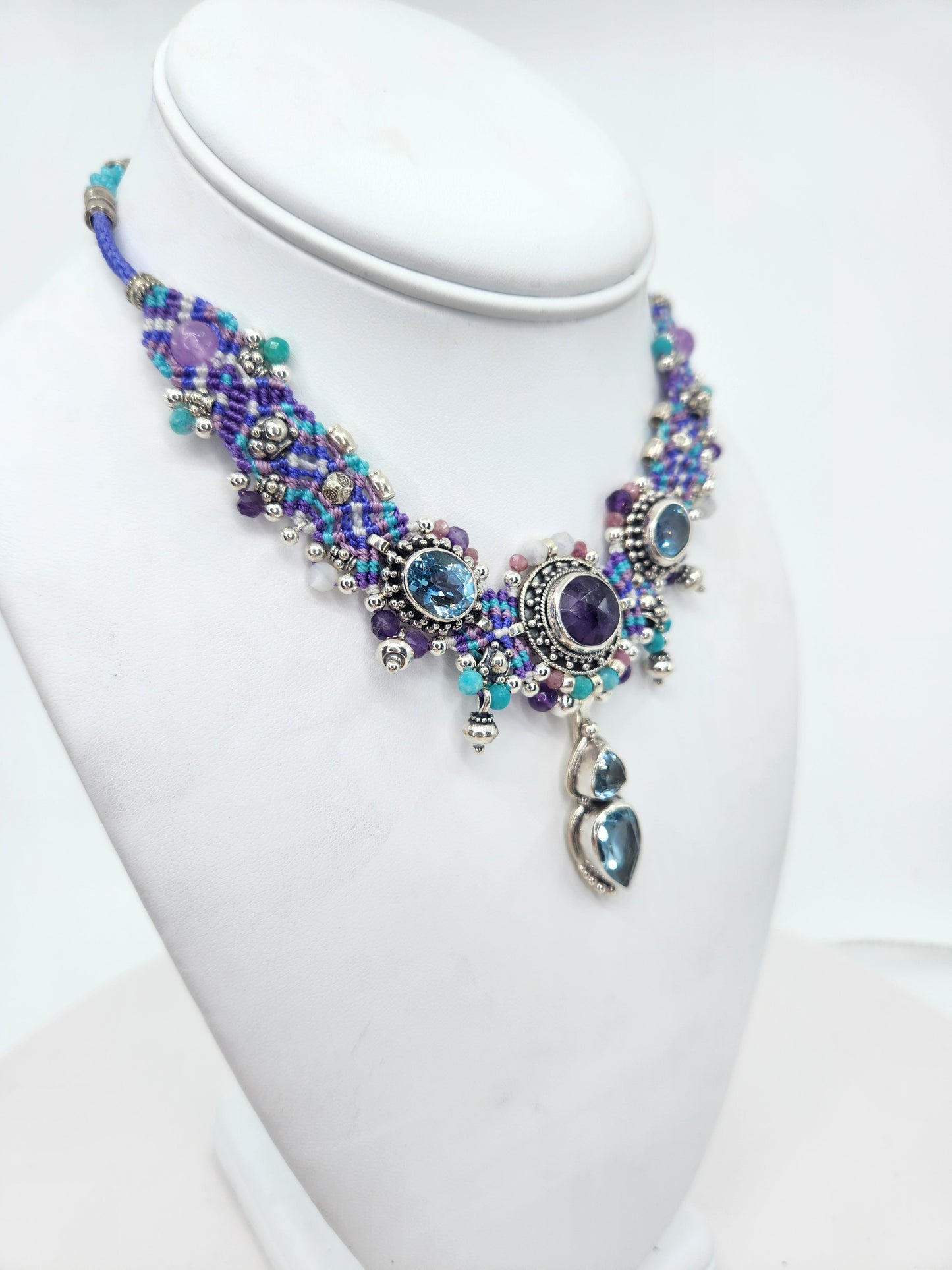 Isha Elafi - Amethyst, Blue Topaz, and Aquamarine necklace