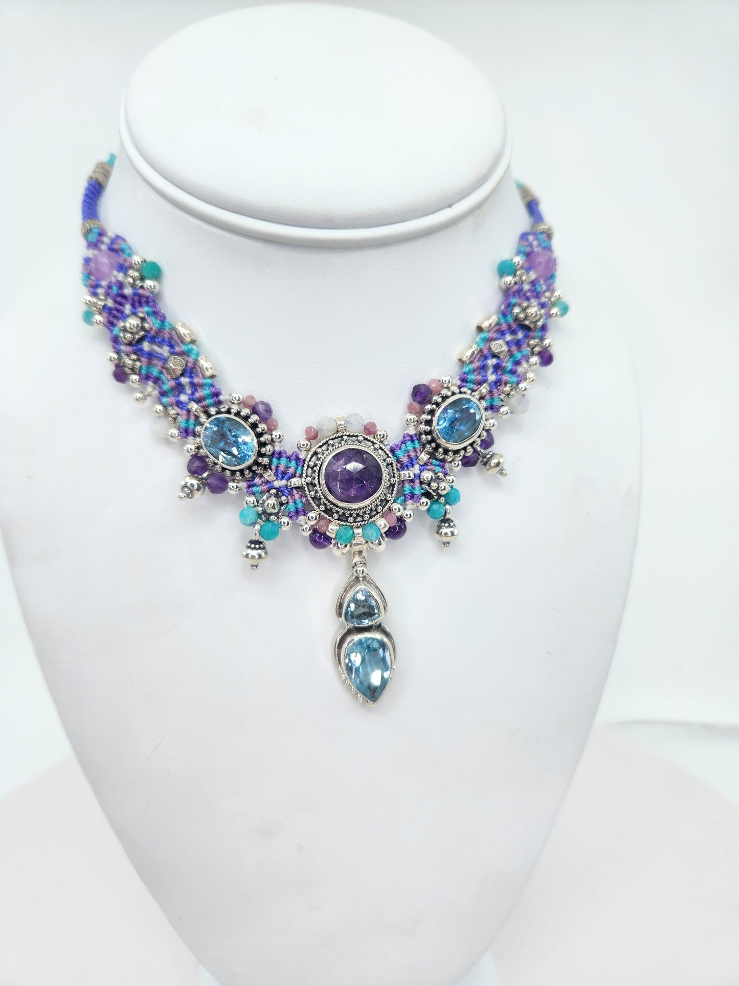 Isha Elafi - Amethyst, Blue Topaz, and Aquamarine necklace
