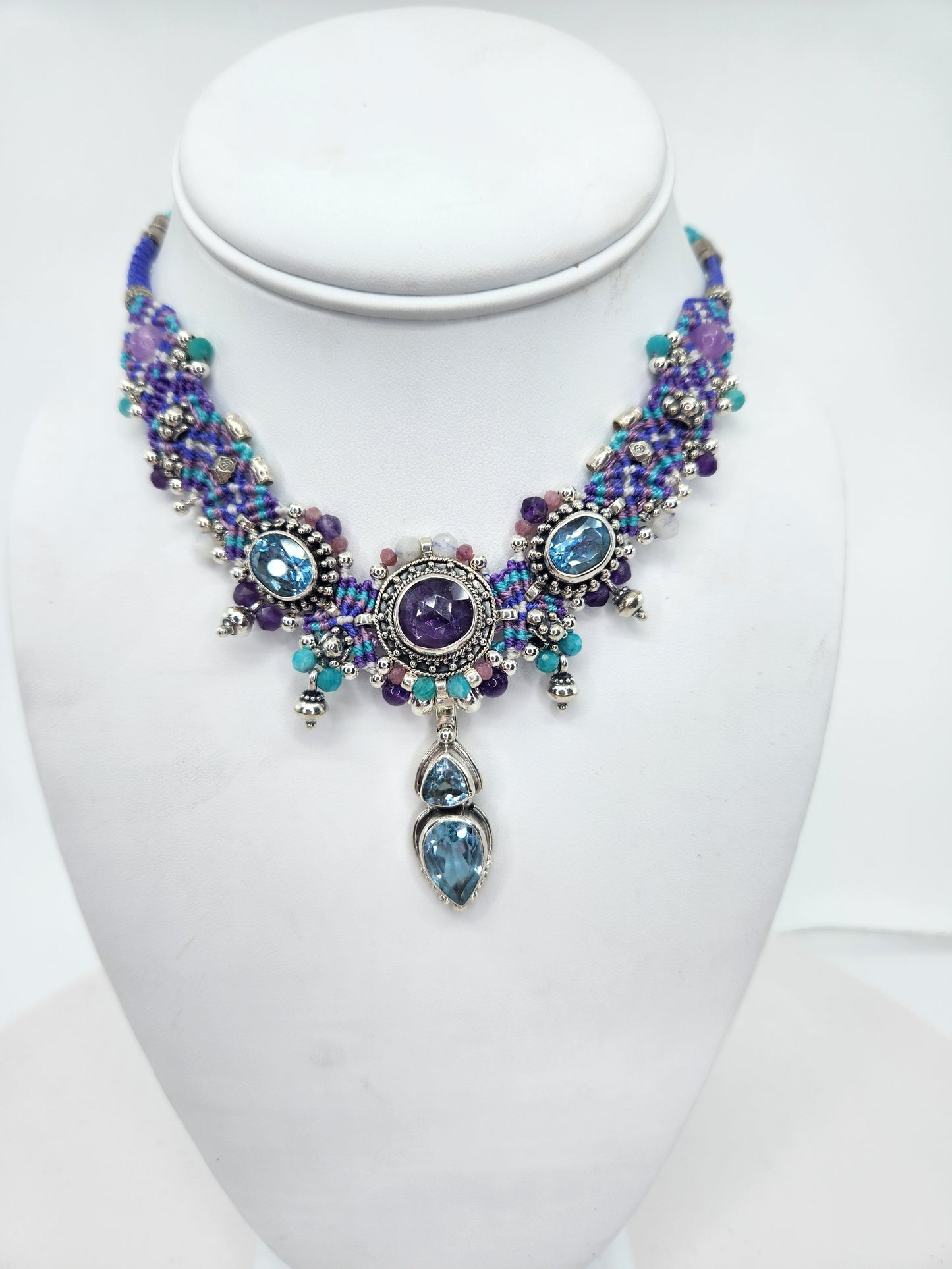 Isha Elafi - Amethyst, Blue Topaz, and Aquamarine necklace