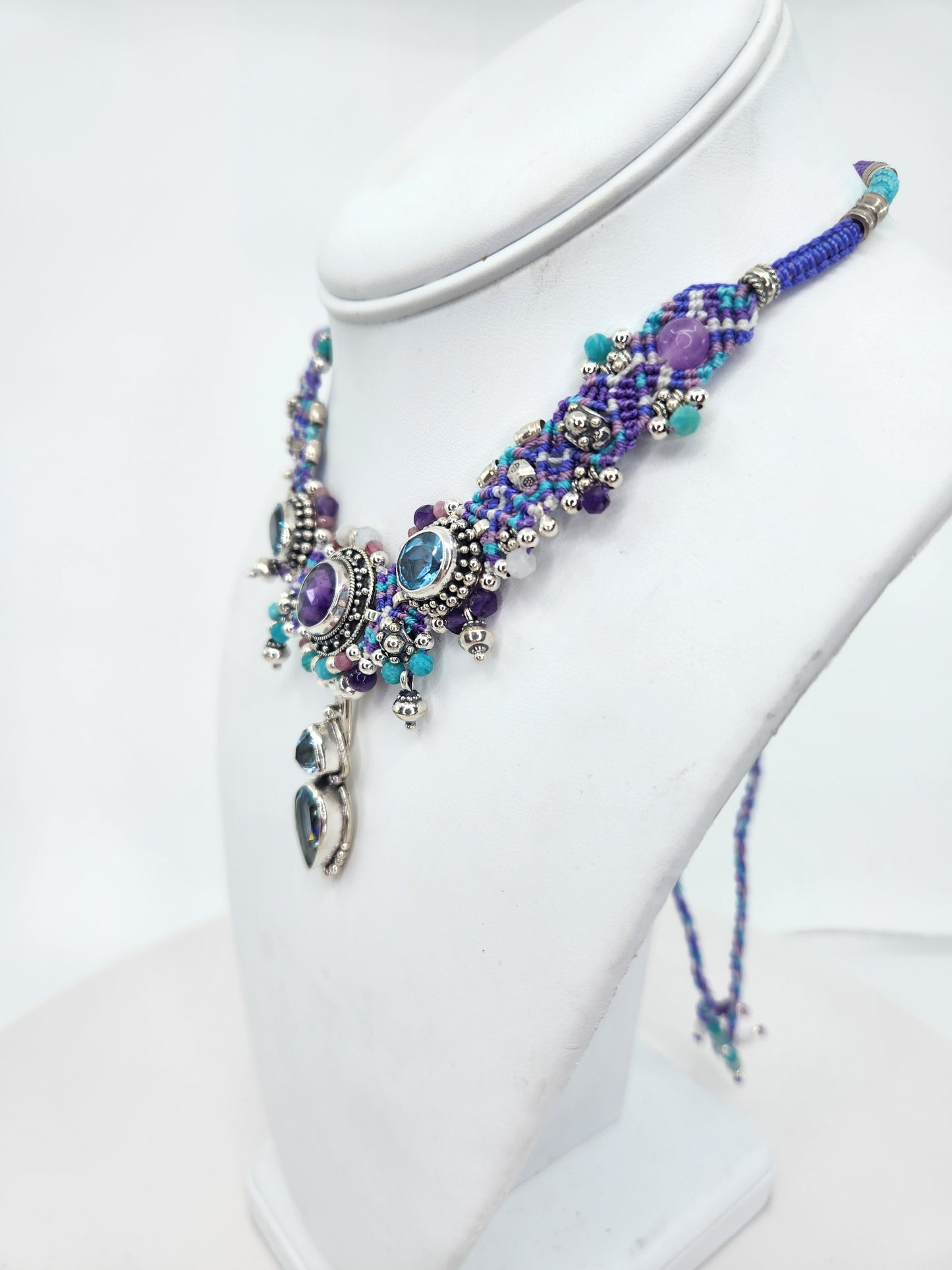 Isha Elafi - Amethyst, Blue Topaz, and Aquamarine necklace