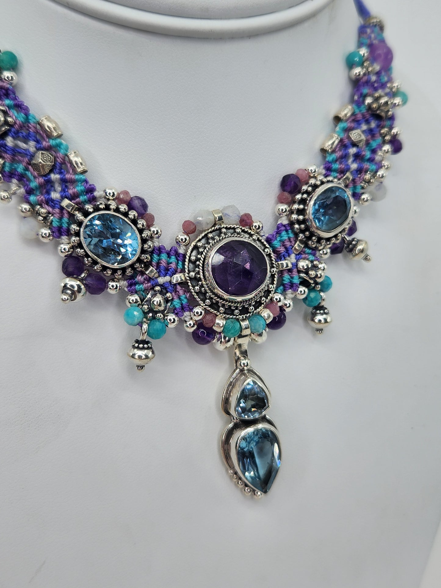 Isha Elafi - Amethyst, Blue Topaz, and Aquamarine necklace