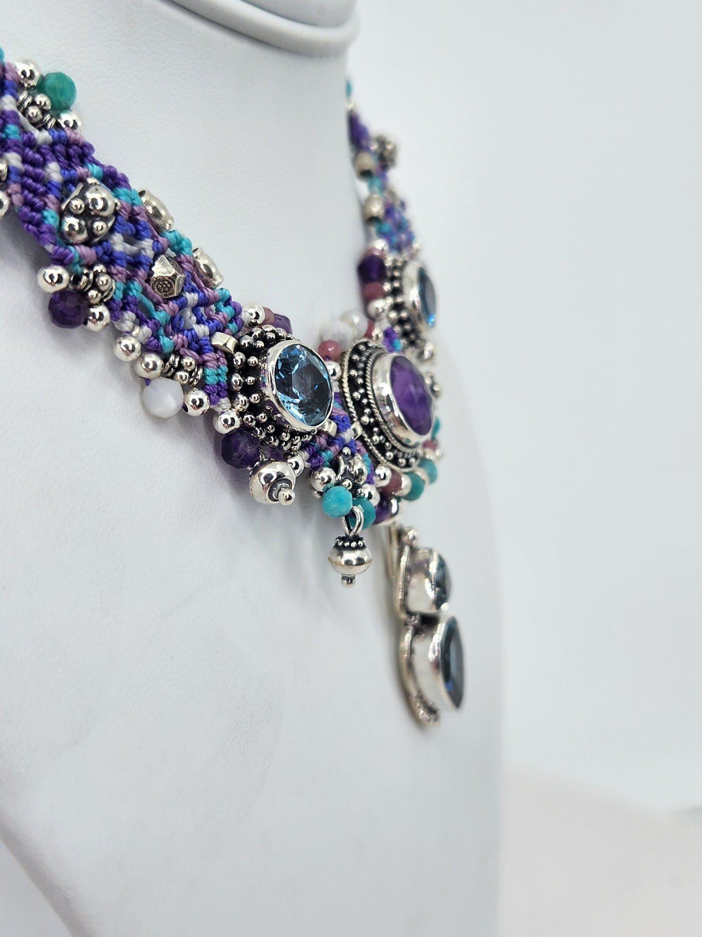 Isha Elafi - Amethyst, Blue Topaz, and Aquamarine necklace