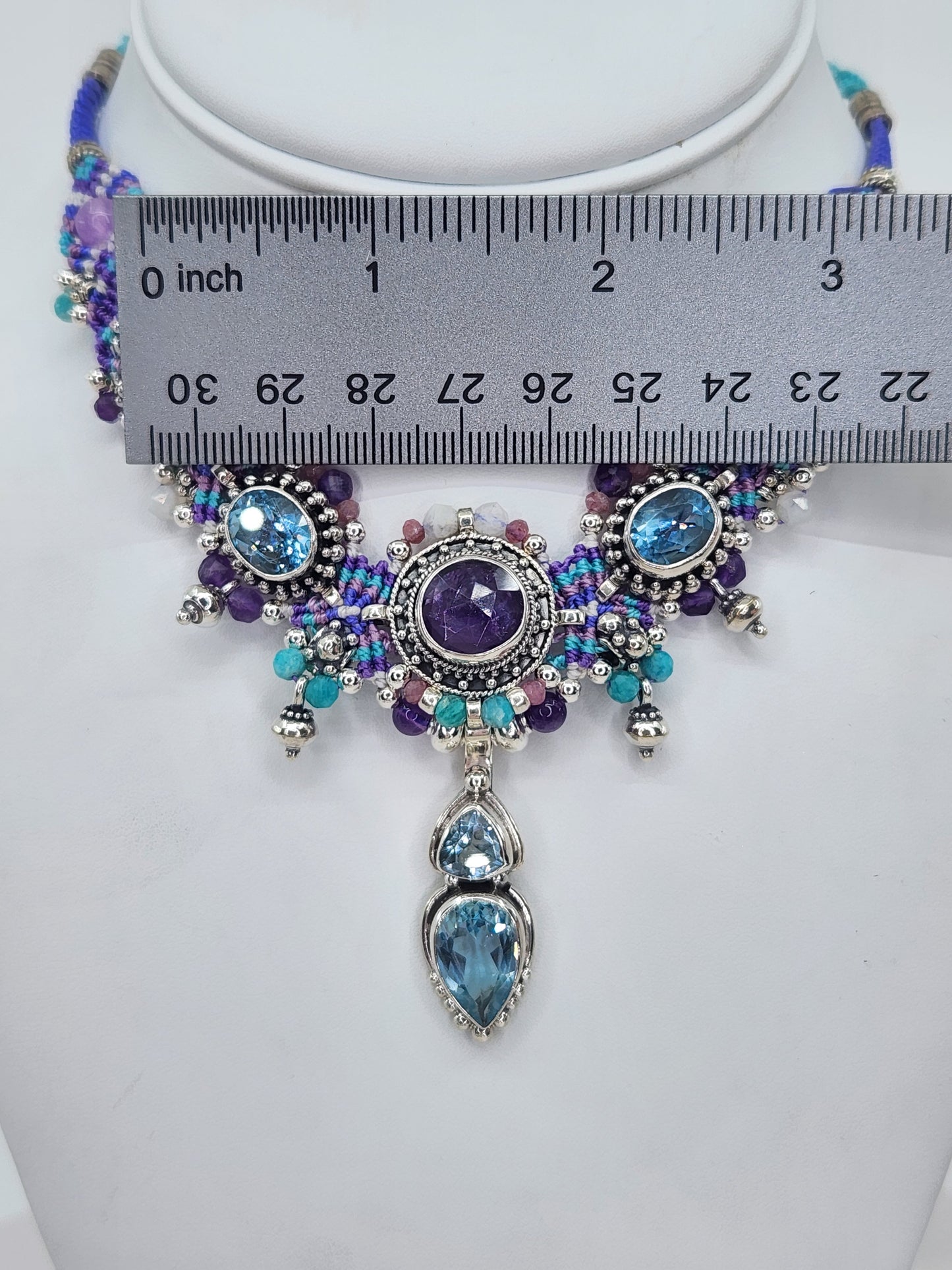 Isha Elafi - Amethyst, Blue Topaz, and Aquamarine necklace