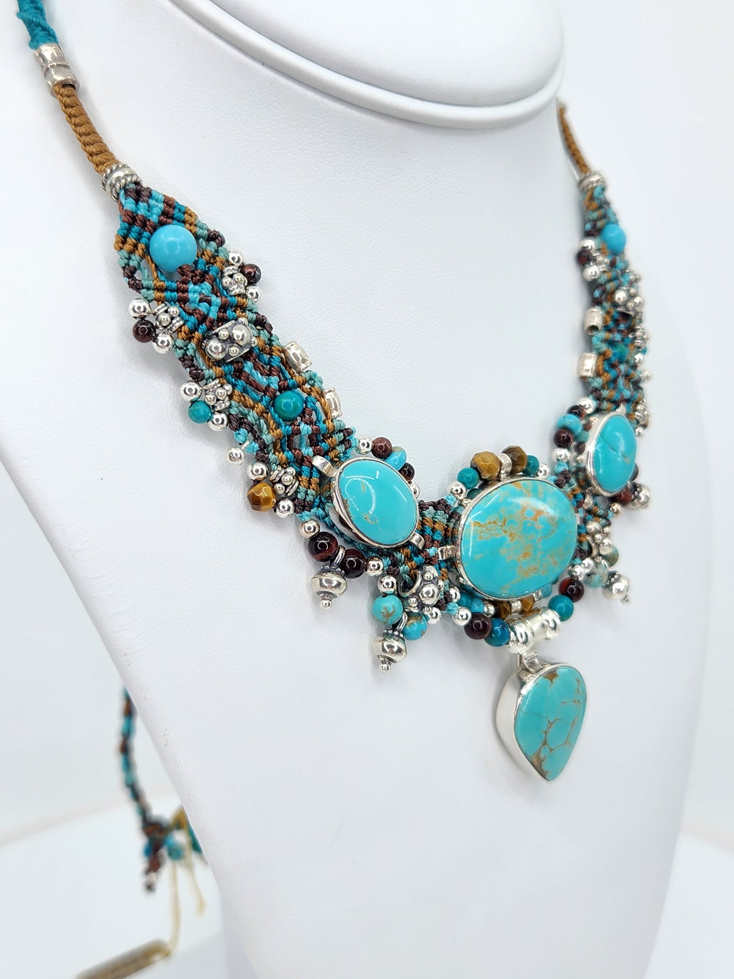 Isha Elafi - Turquoise Necklace in Green and Brown