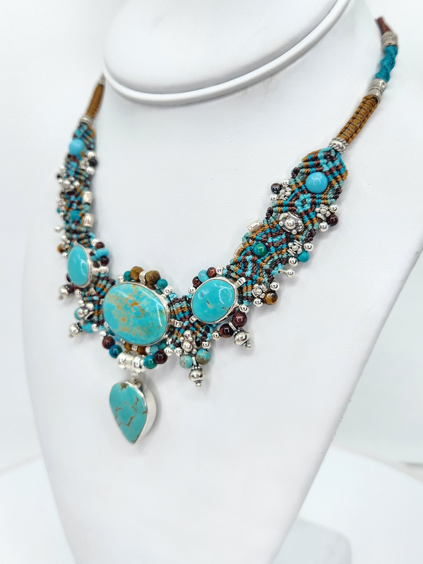 Isha Elafi - Turquoise Necklace in Green and Brown