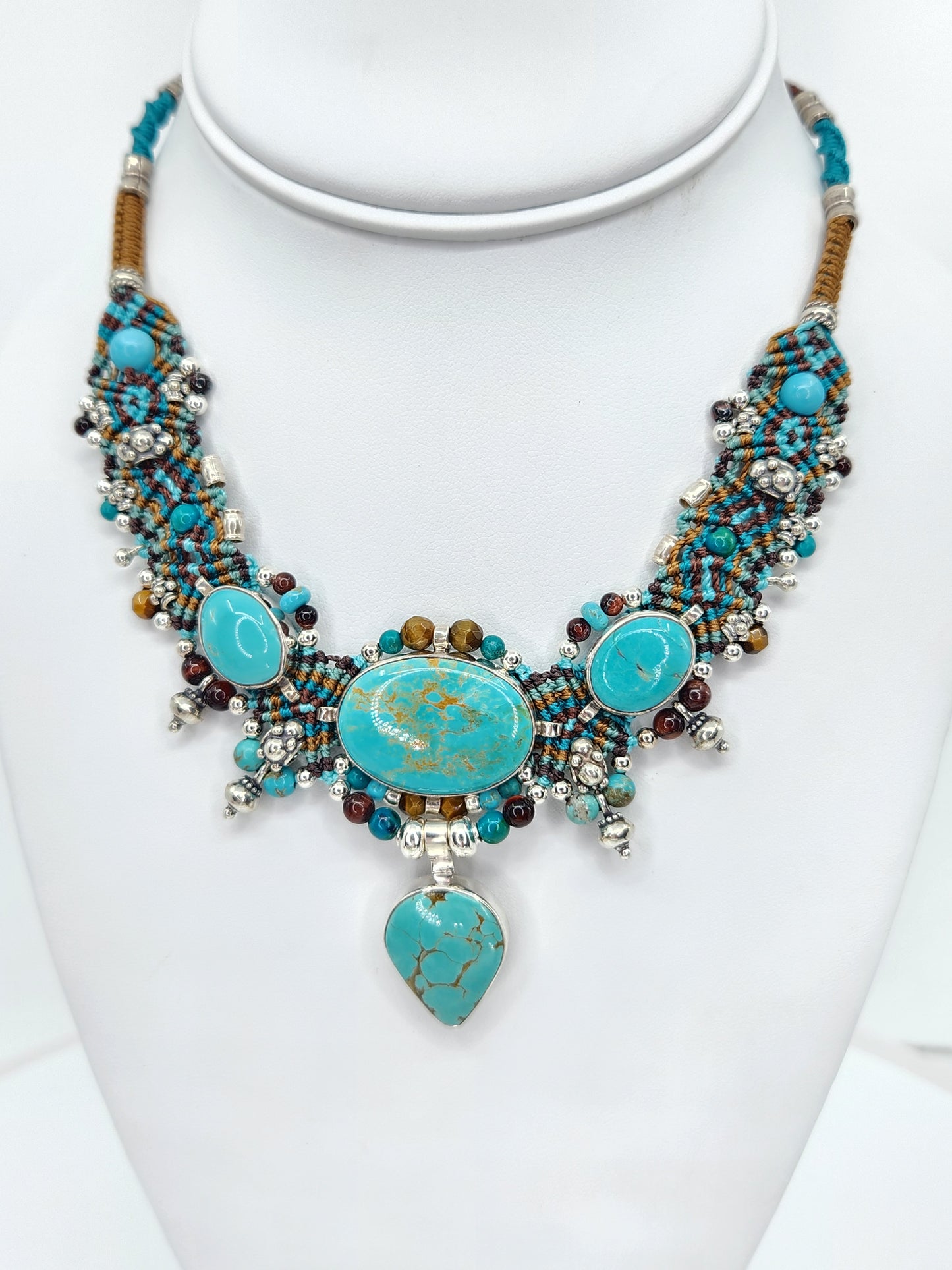 Isha Elafi - Turquoise Necklace in Green and Brown