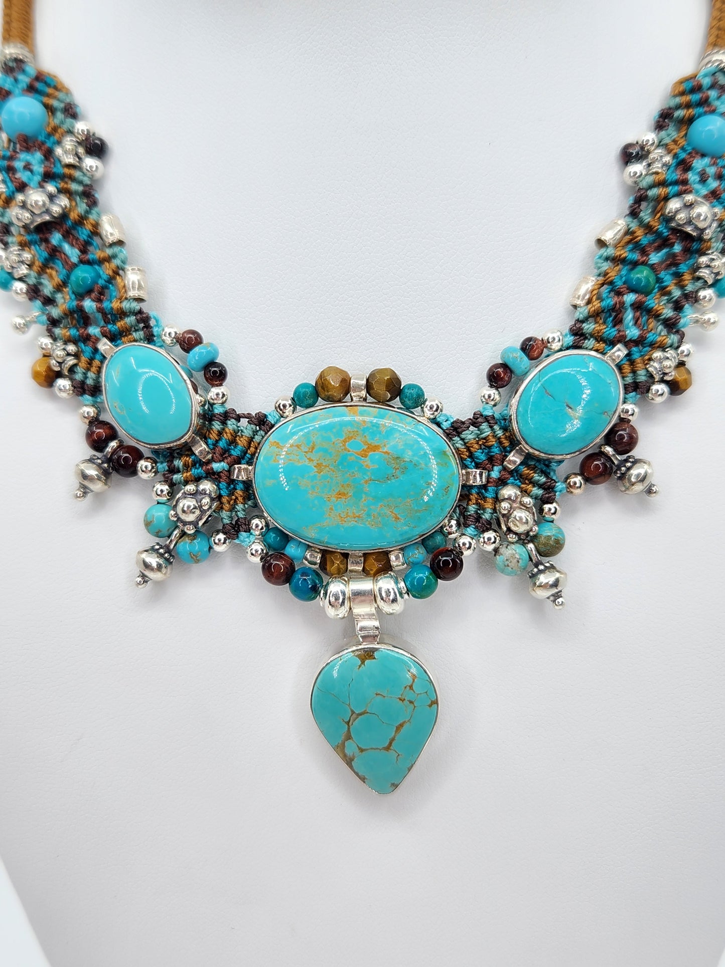 Isha Elafi - Turquoise Necklace in Green and Brown