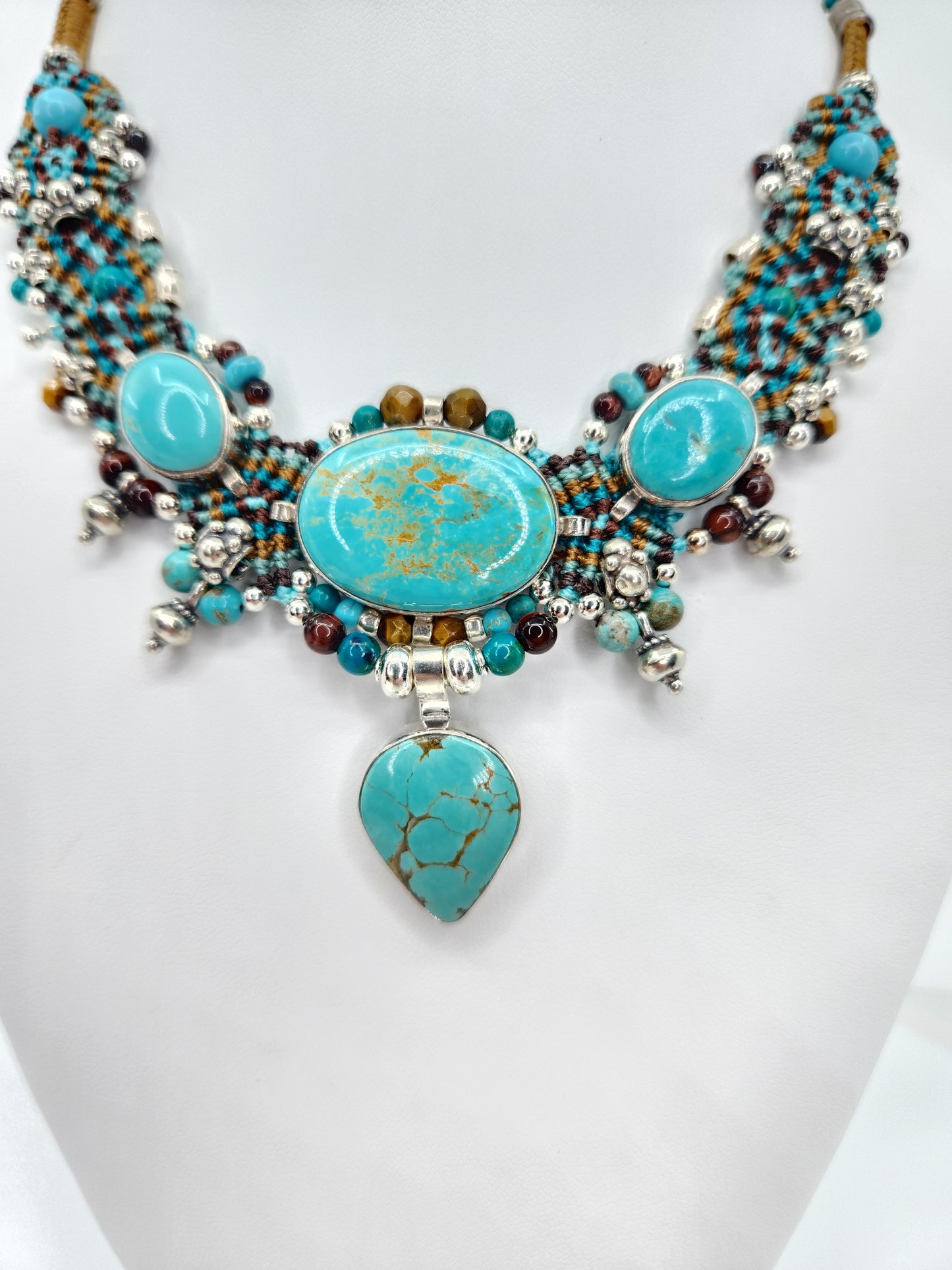 Isha Elafi - Turquoise Necklace in Green and Brown