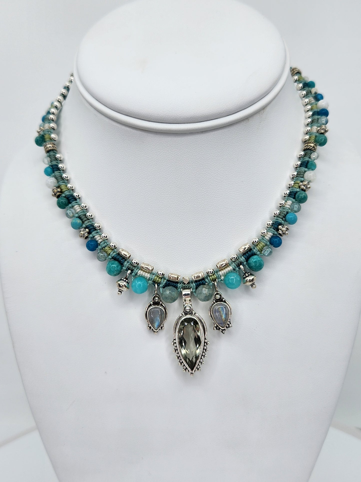 Isha Elafi - Green Amethyst and Moonstone Necklace