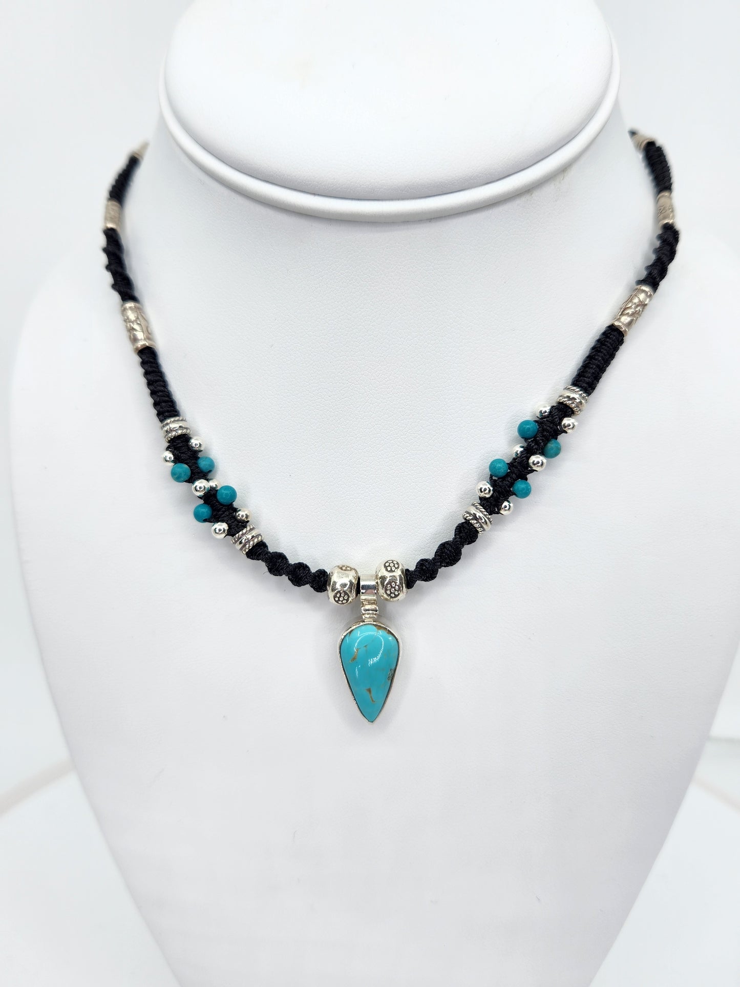 Isha Elafi - Turquoise Necklace with Black Beads