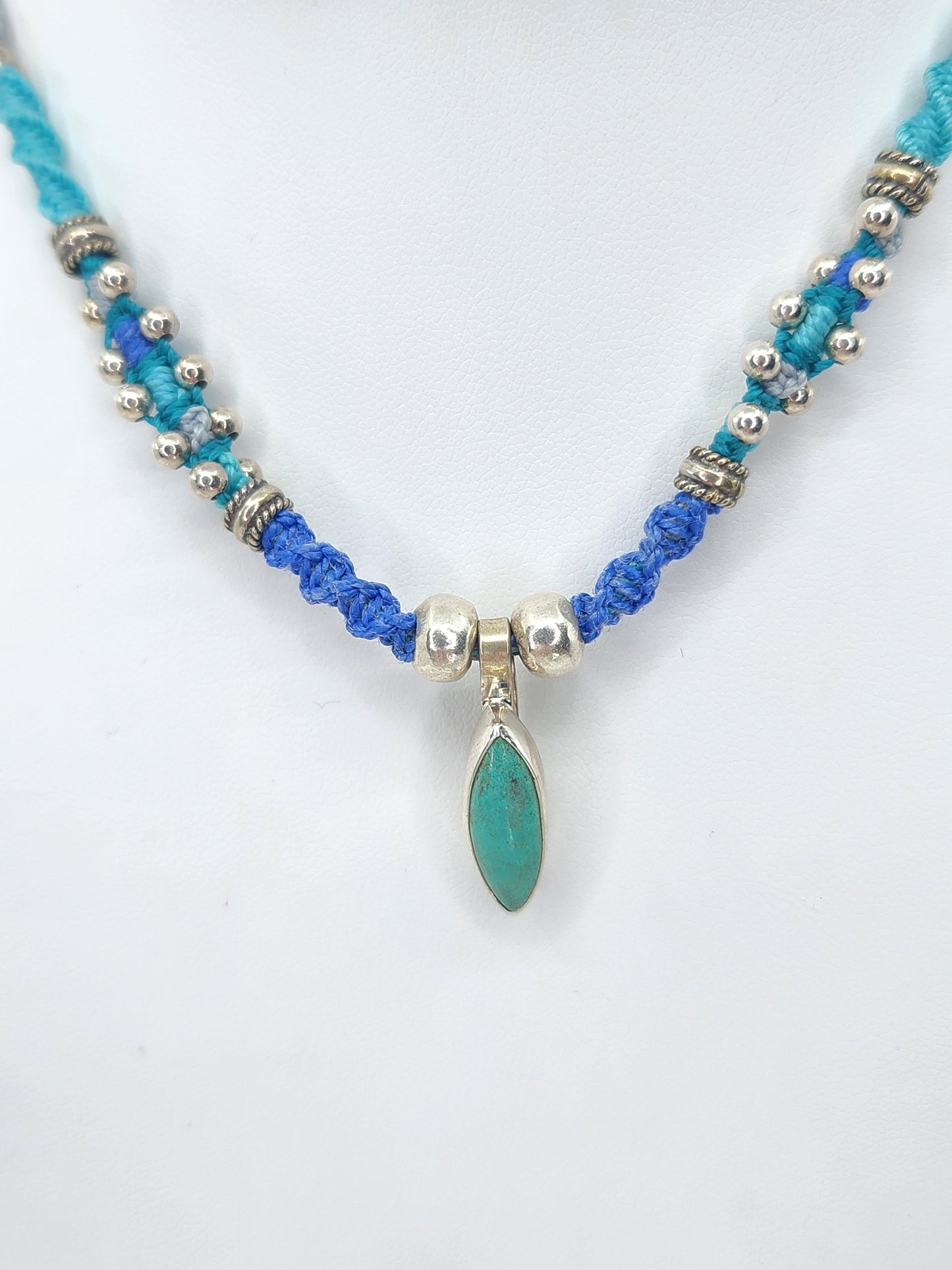 Isha Elafi - Turquoise and Sterling Silver Beads Necklace