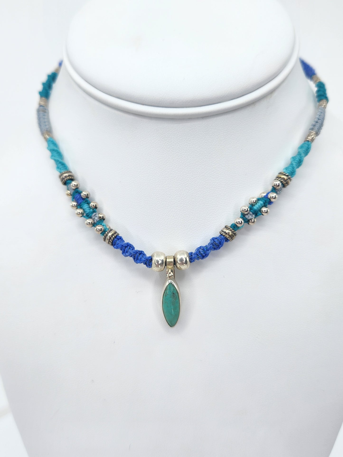 Isha Elafi - Turquoise and Sterling Silver Beads Necklace