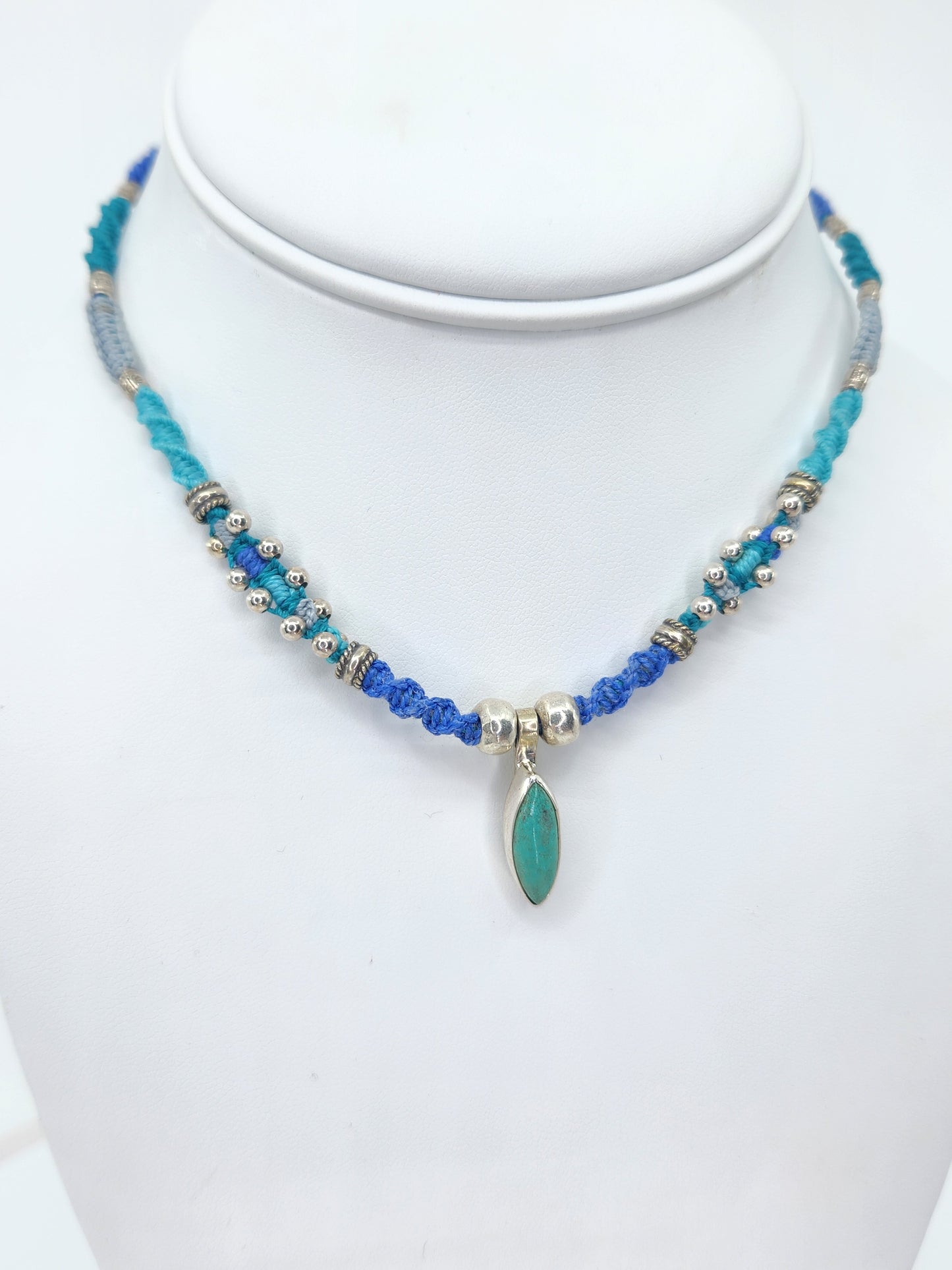 Isha Elafi - Turquoise and Sterling Silver Beads Necklace
