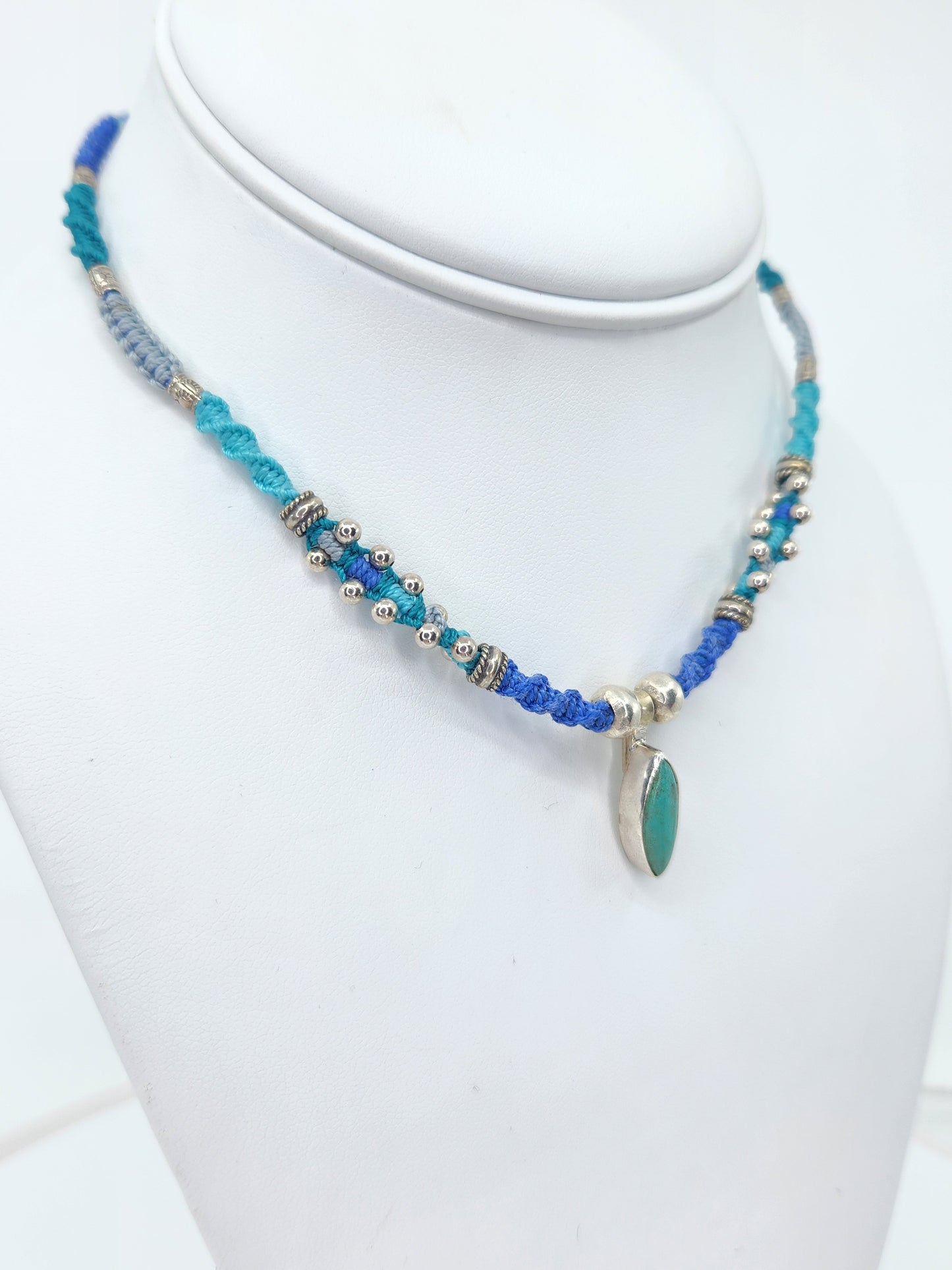 Isha Elafi - Turquoise and Sterling Silver Beads Necklace