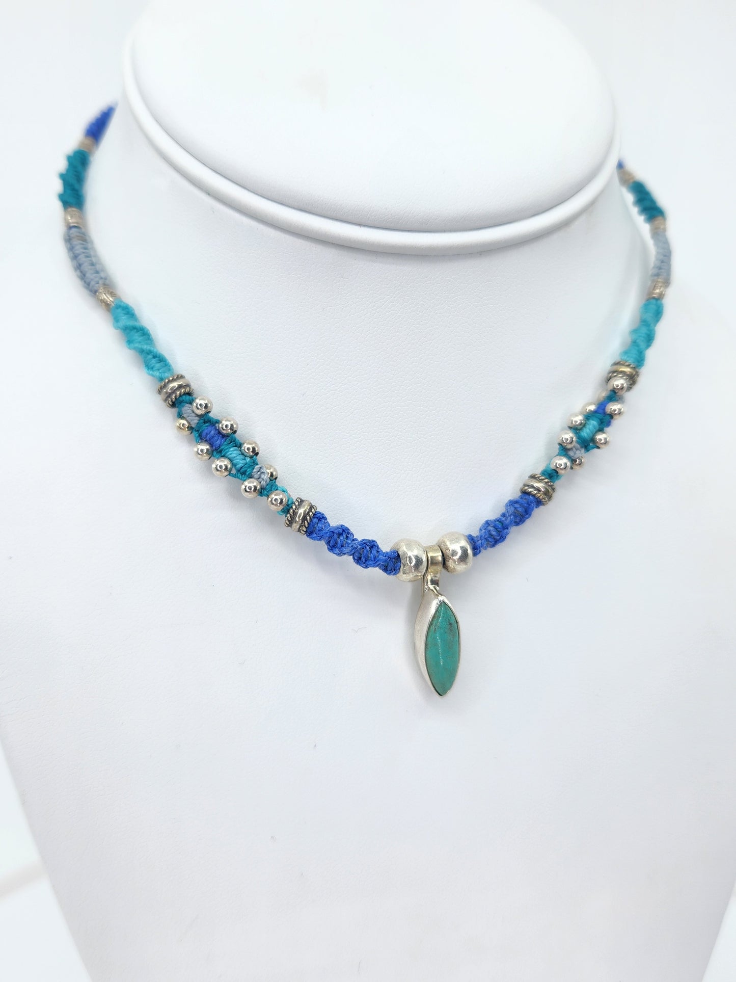 Isha Elafi - Turquoise and Sterling Silver Beads Necklace