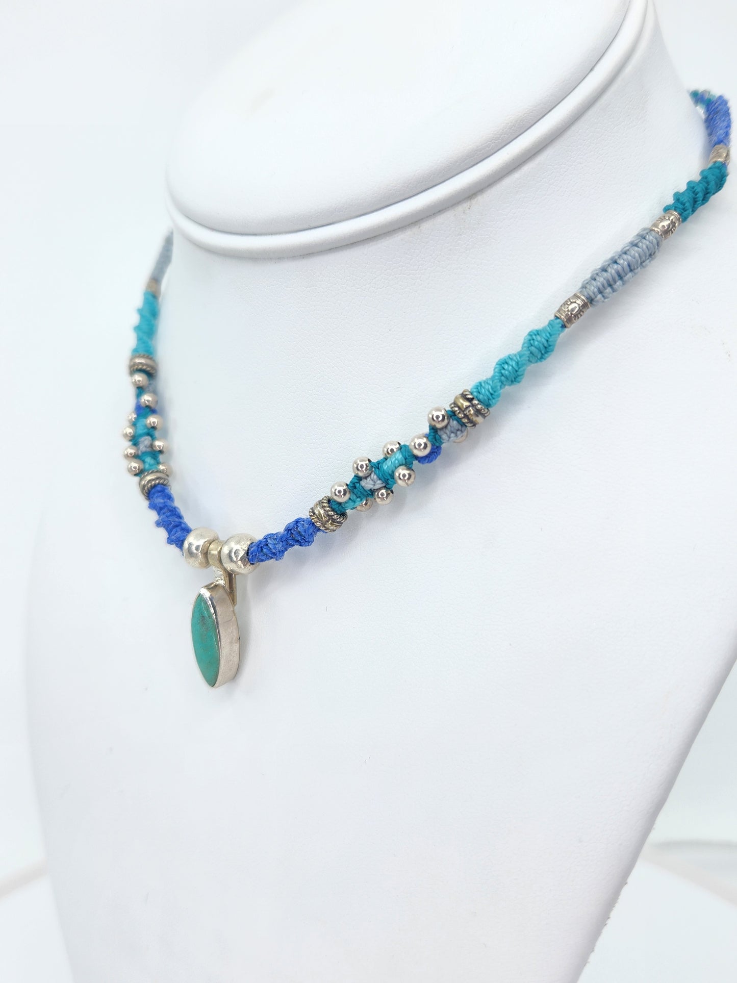 Isha Elafi - Turquoise and Sterling Silver Beads Necklace