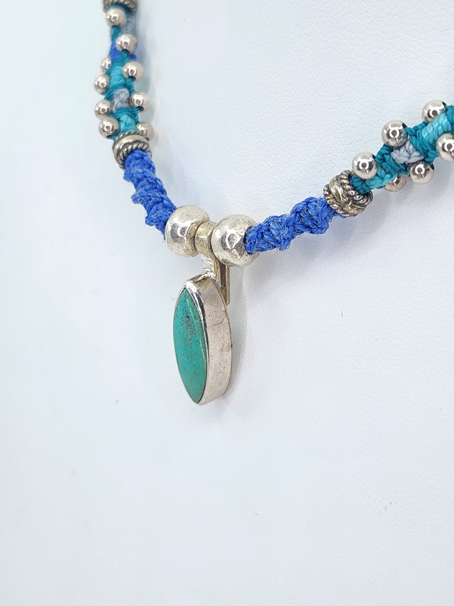 Isha Elafi - Turquoise and Sterling Silver Beads Necklace