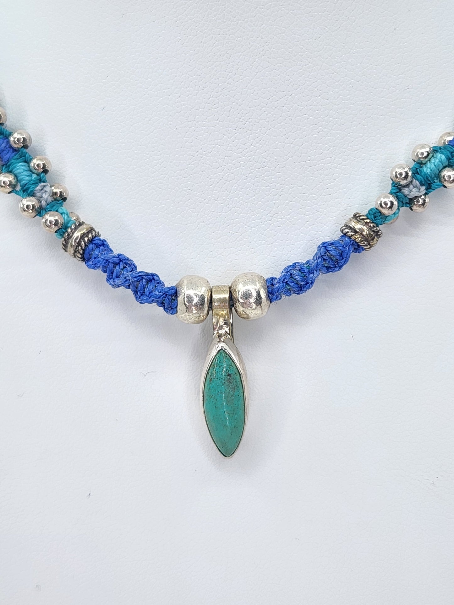 Isha Elafi - Turquoise and Sterling Silver Beads Necklace