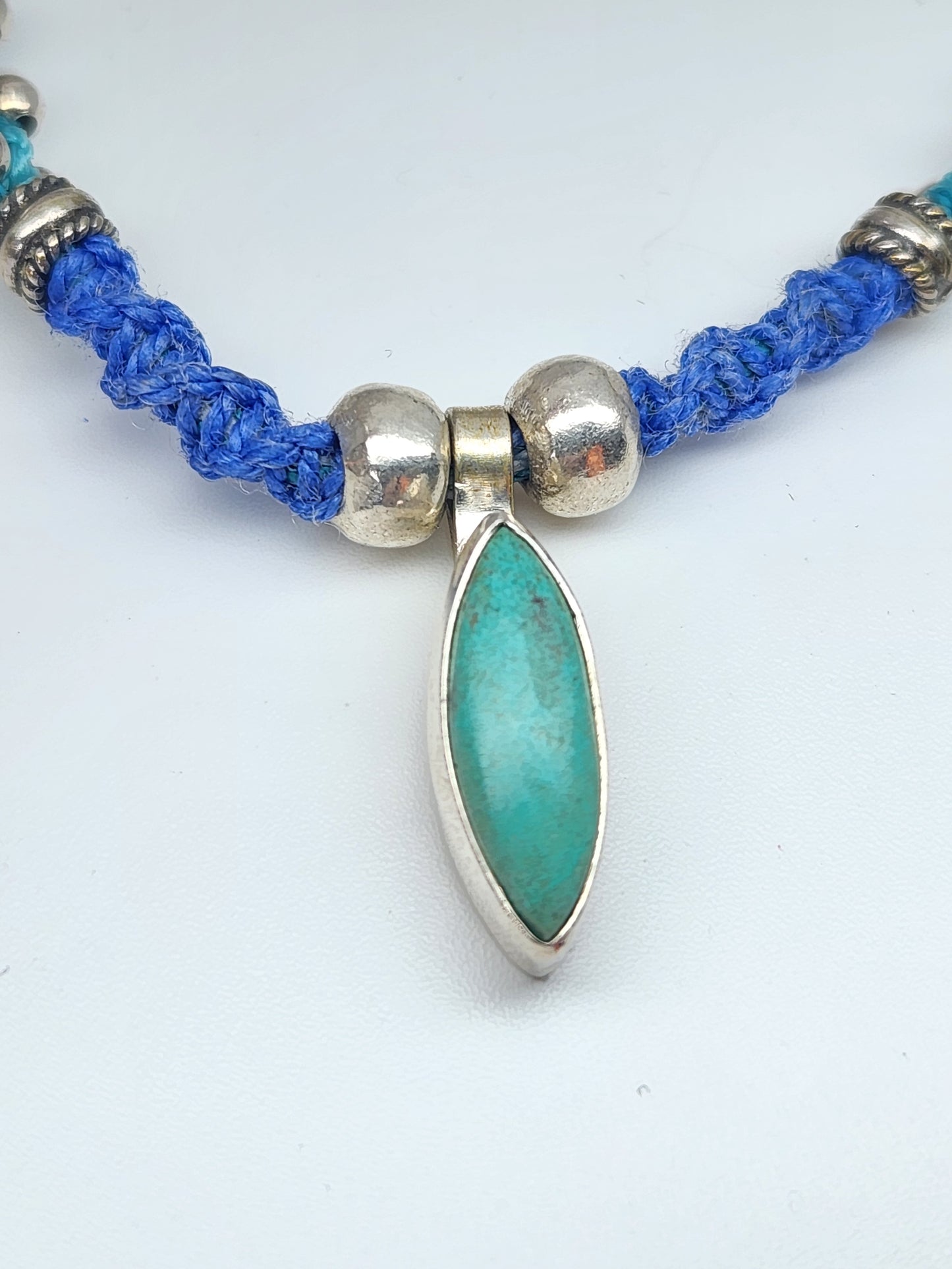 Isha Elafi - Turquoise and Sterling Silver Beads Necklace