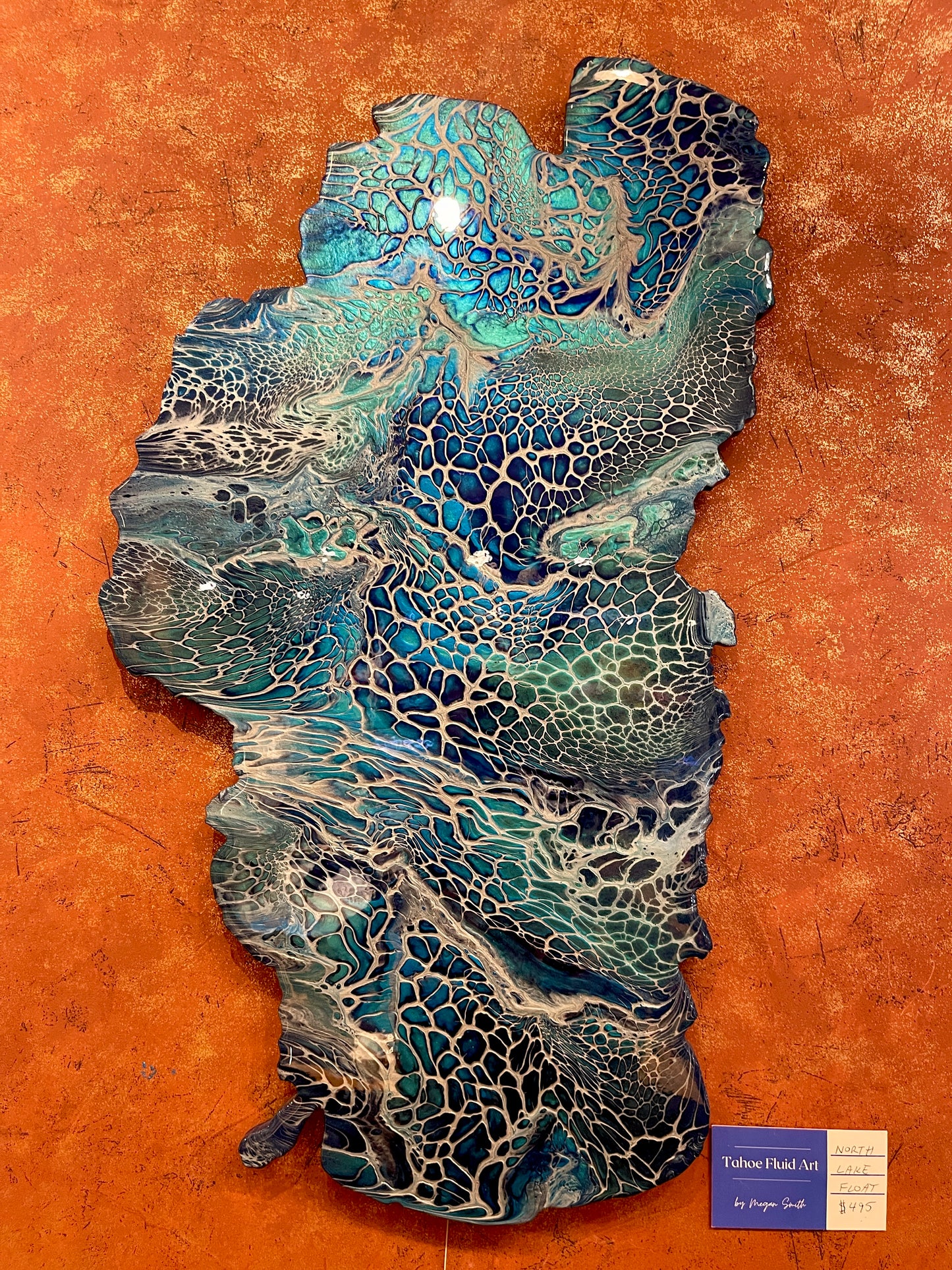 Tahoe Fluid Art - Unique Tahoe in Blue "North Lake Float"