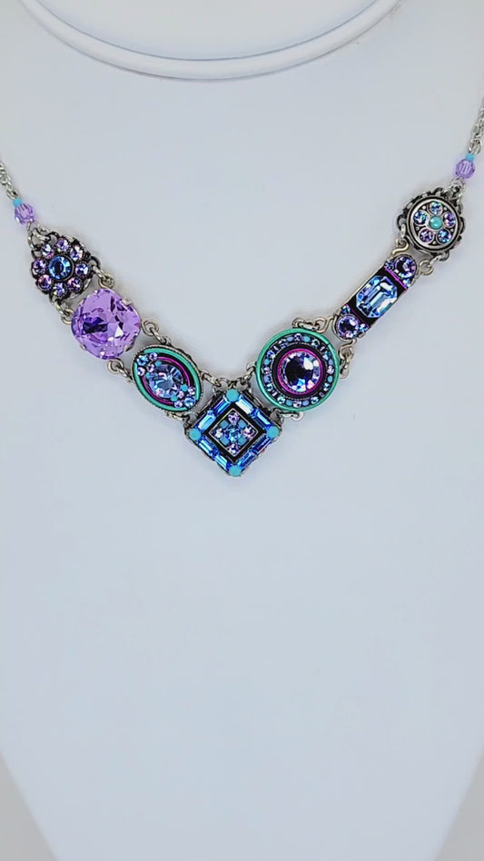 Firefly - Lavender and Blue Mosaic Necklace
