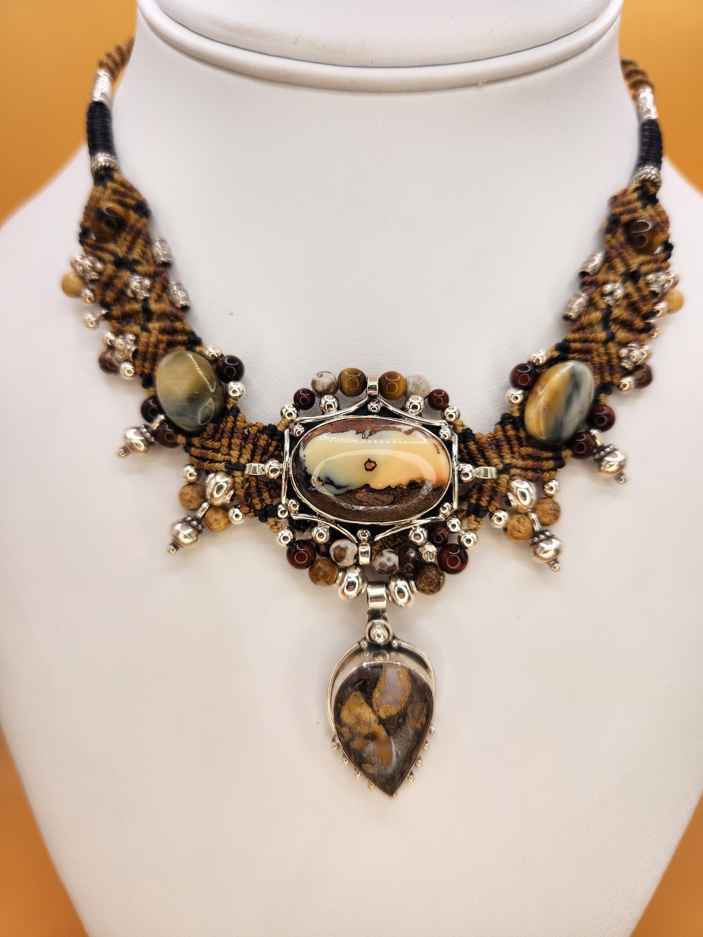 Isha Elafi - Bolder Opal and Picture Jasper Necklace