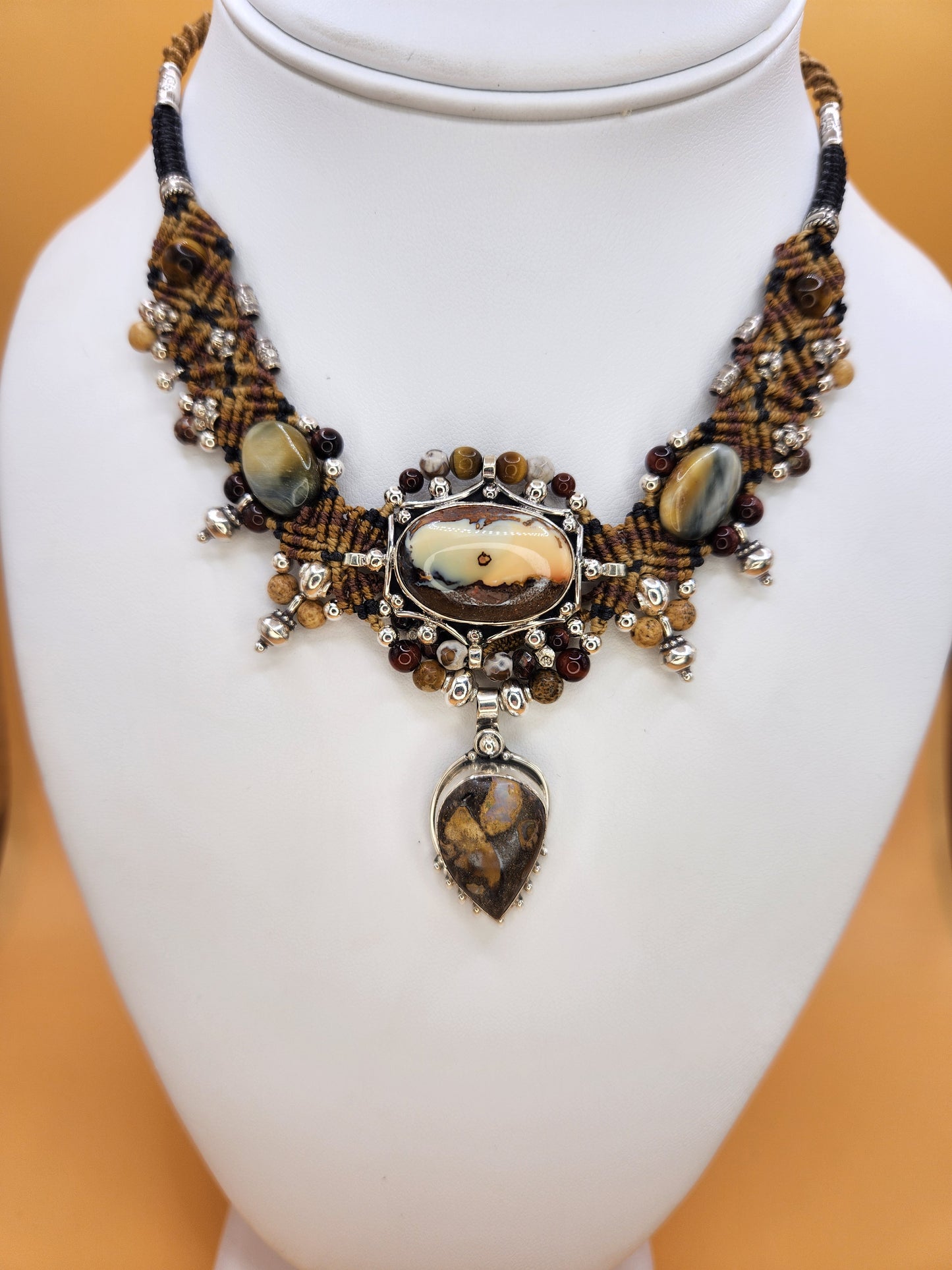 Isha Elafi - Bolder Opal and Picture Jasper Necklace