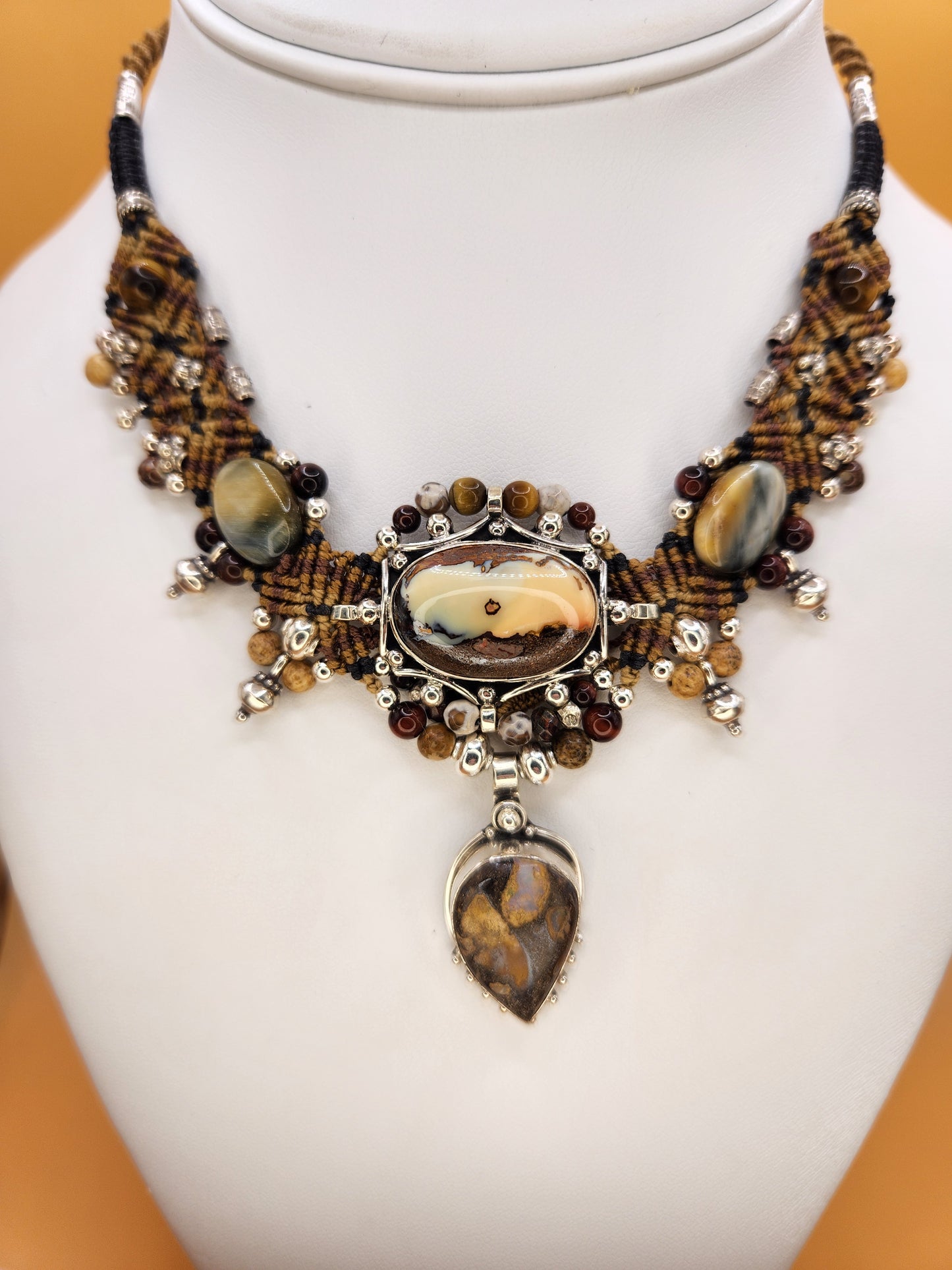 Isha Elafi - Bolder Opal and Picture Jasper Necklace