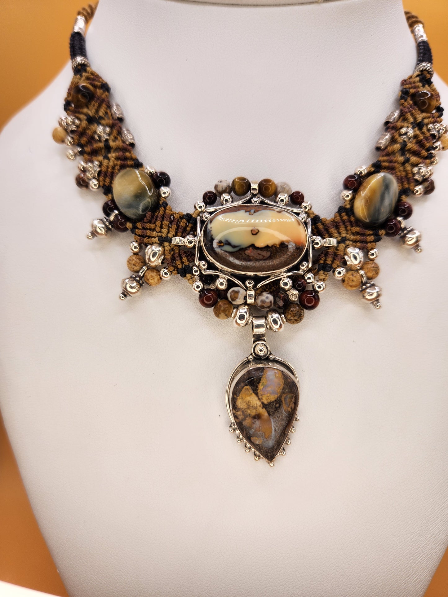 Isha Elafi - Bolder Opal and Picture Jasper Necklace