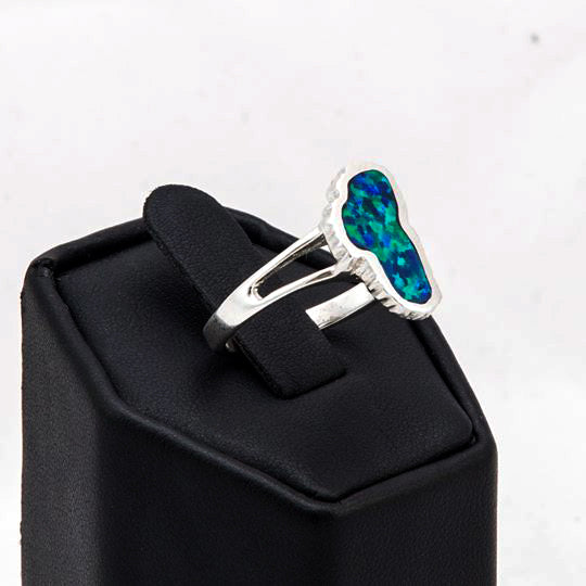 Lake Tahoe Small Opal Ring