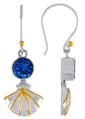 925 SS & 22KT GOLD VERMEIL EARRINGS